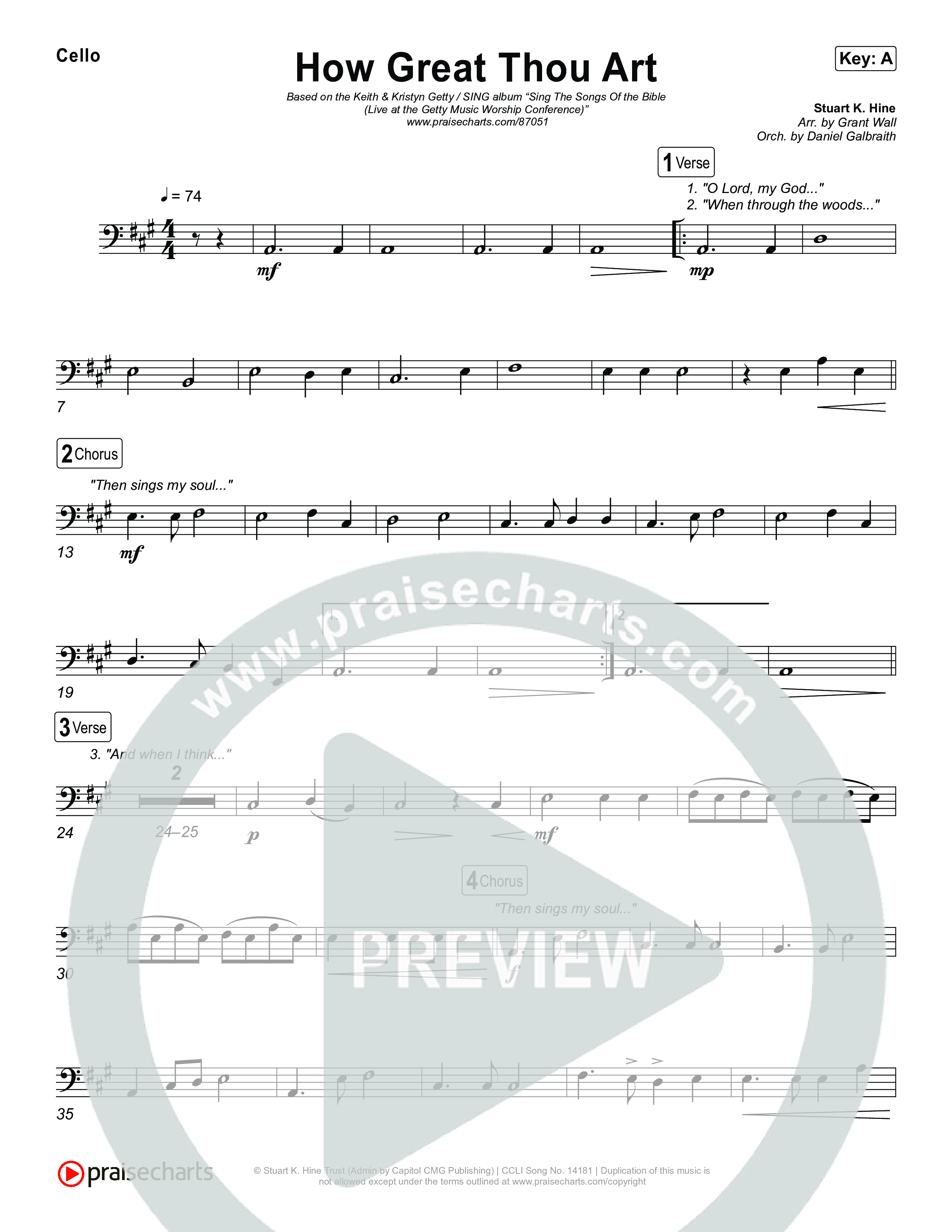 How Great Thou Art Cello (Keith & Kristyn Getty / Sing!)