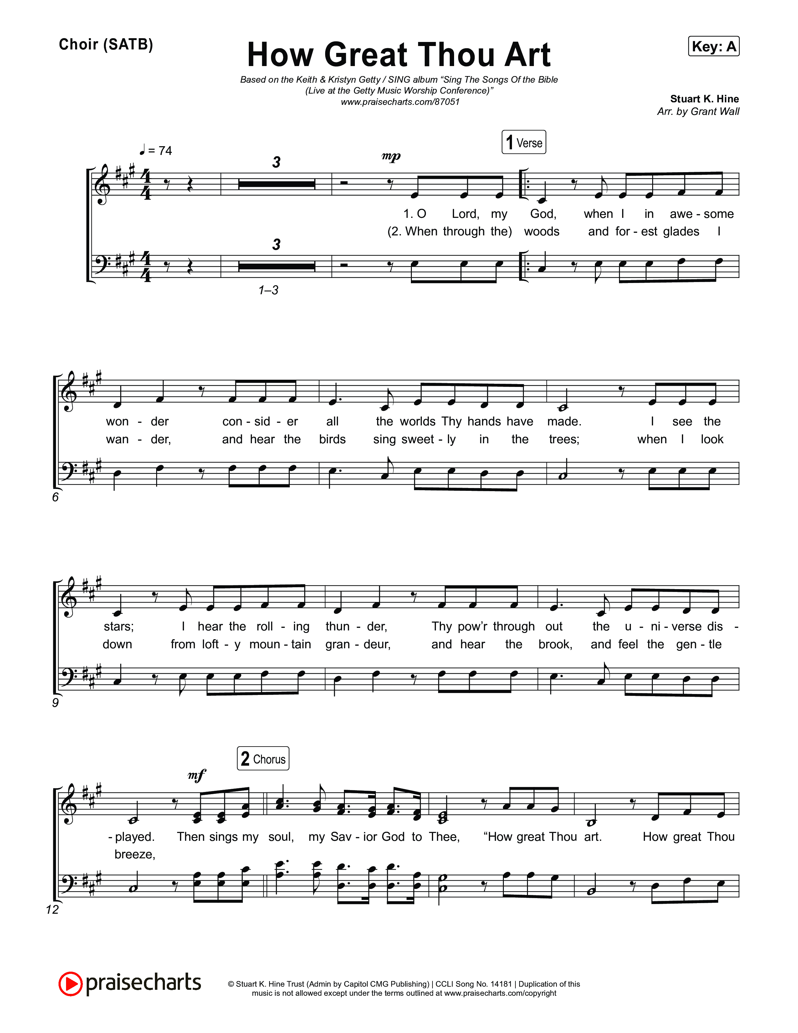 How Great Thou Art Choir Sheet (SATB) (Keith & Kristyn Getty / Sing!)