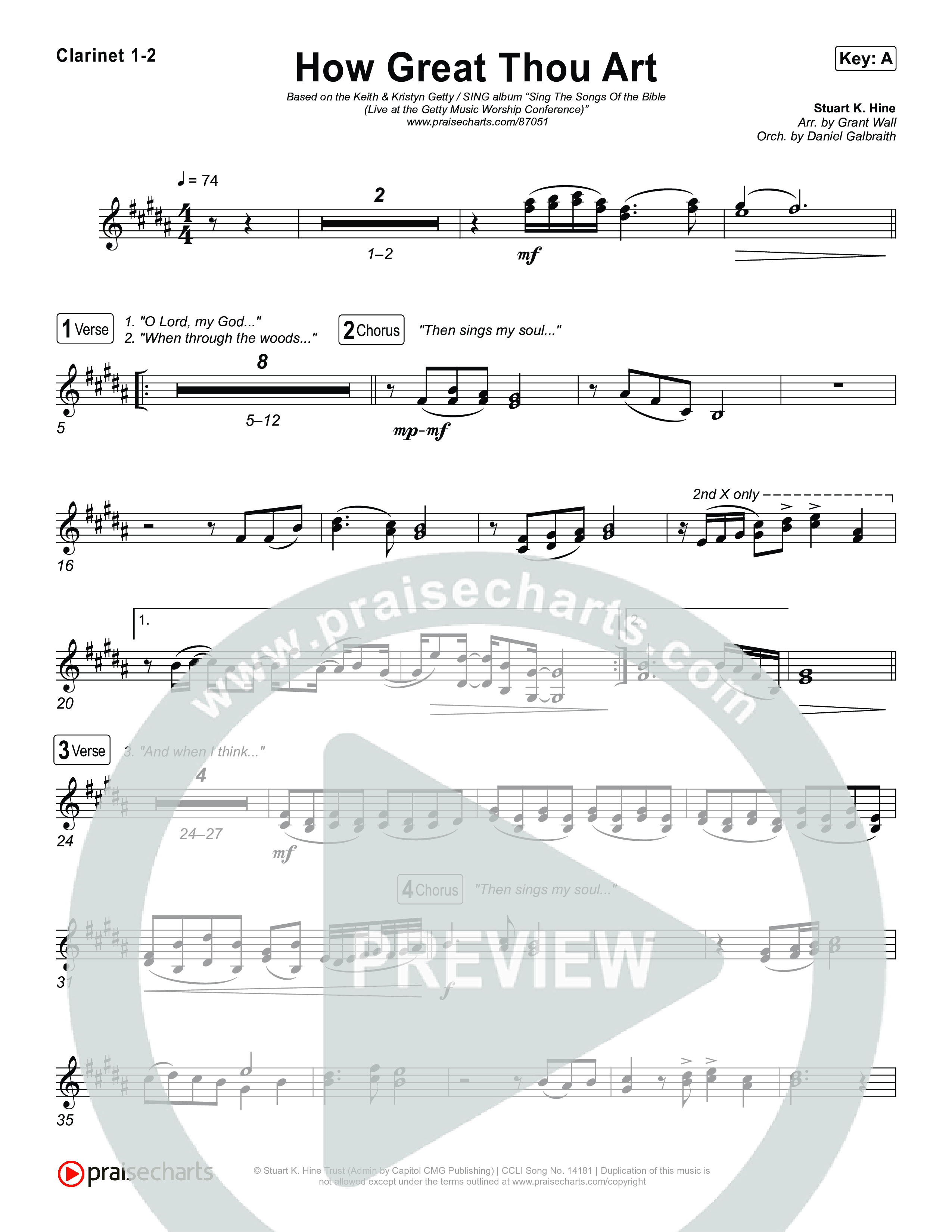 How Great Thou Art Clarinet 1,2 (Keith & Kristyn Getty / Sing!)