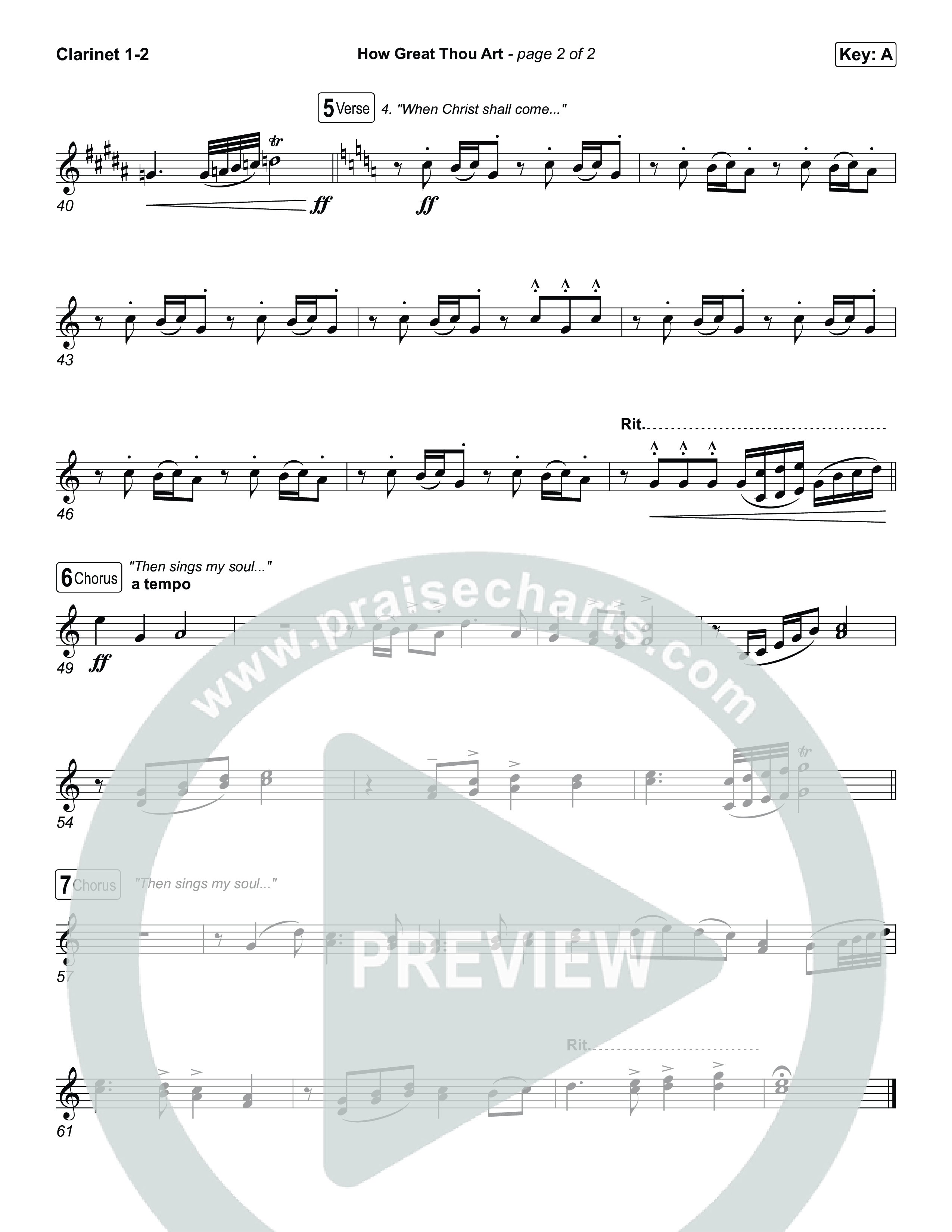 How Great Thou Art Clarinet 1,2 (Keith & Kristyn Getty / Sing!)