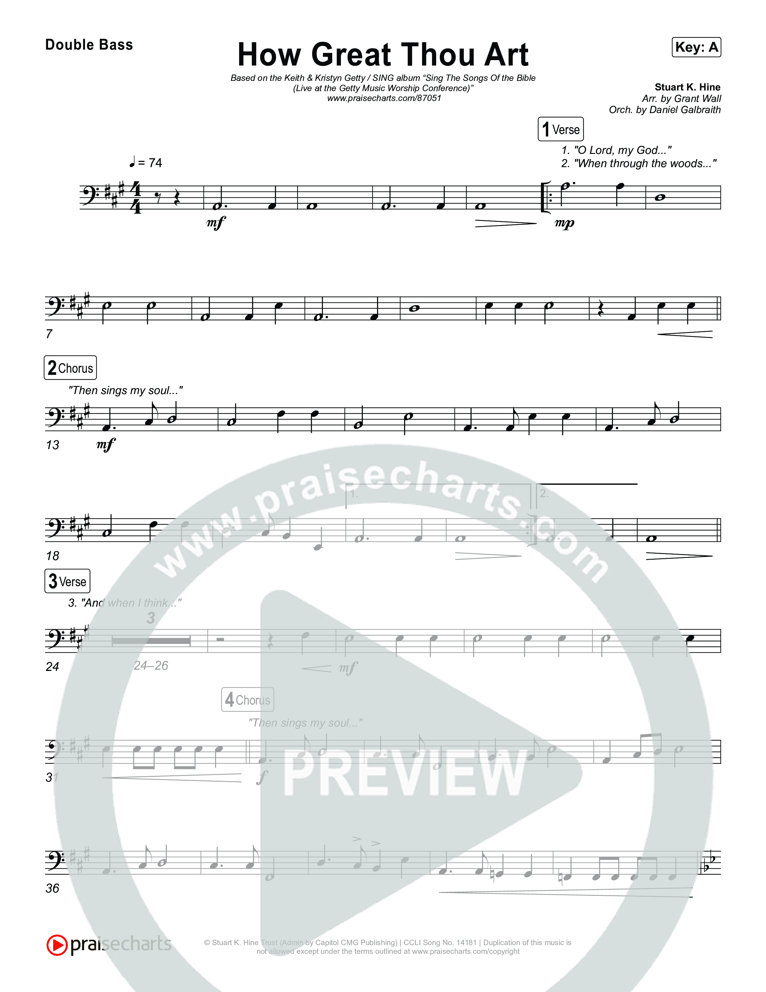 How Great Thou Art String Bass (Keith & Kristyn Getty / Sing!)