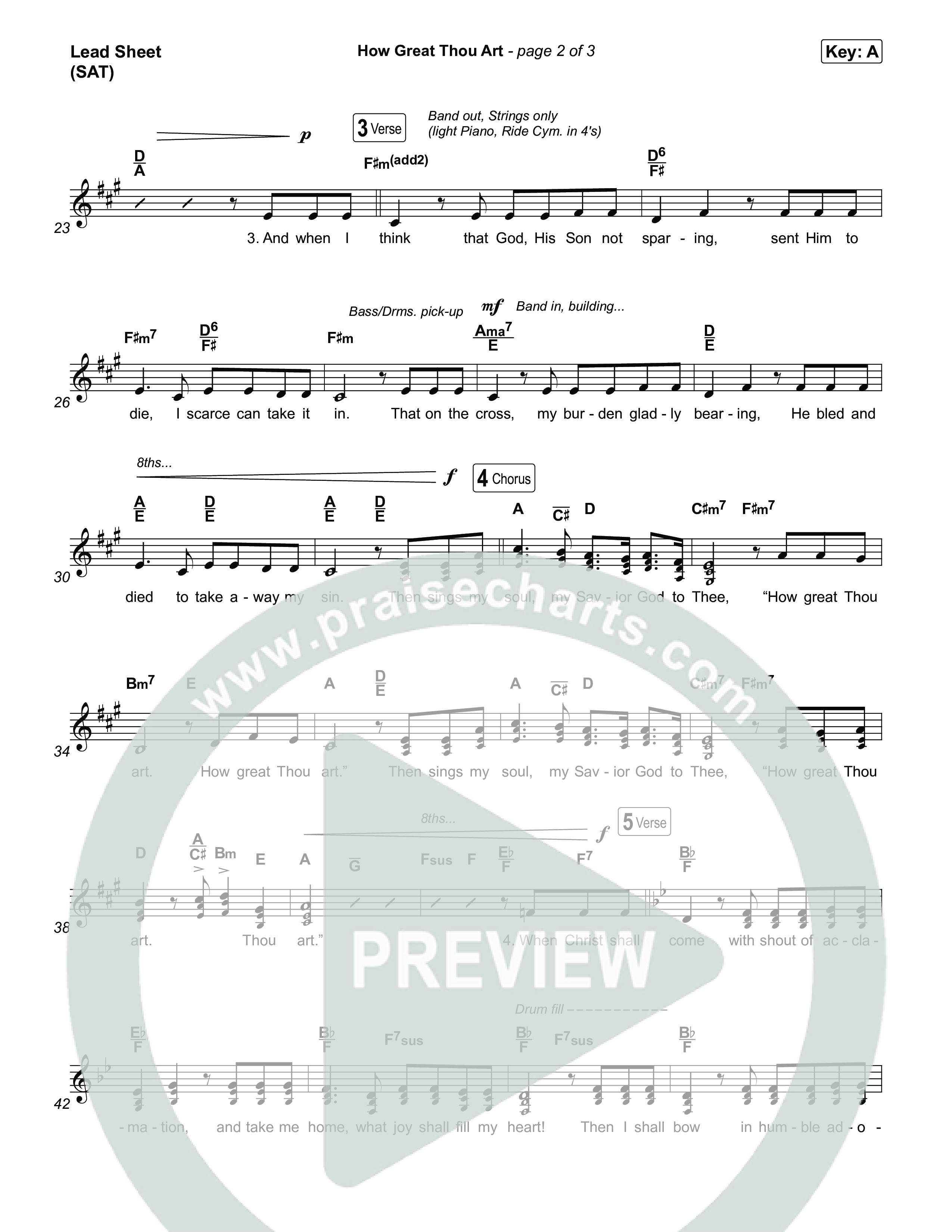 How Great Thou Art Lead Sheet (SAT) (Keith & Kristyn Getty / Sing!)