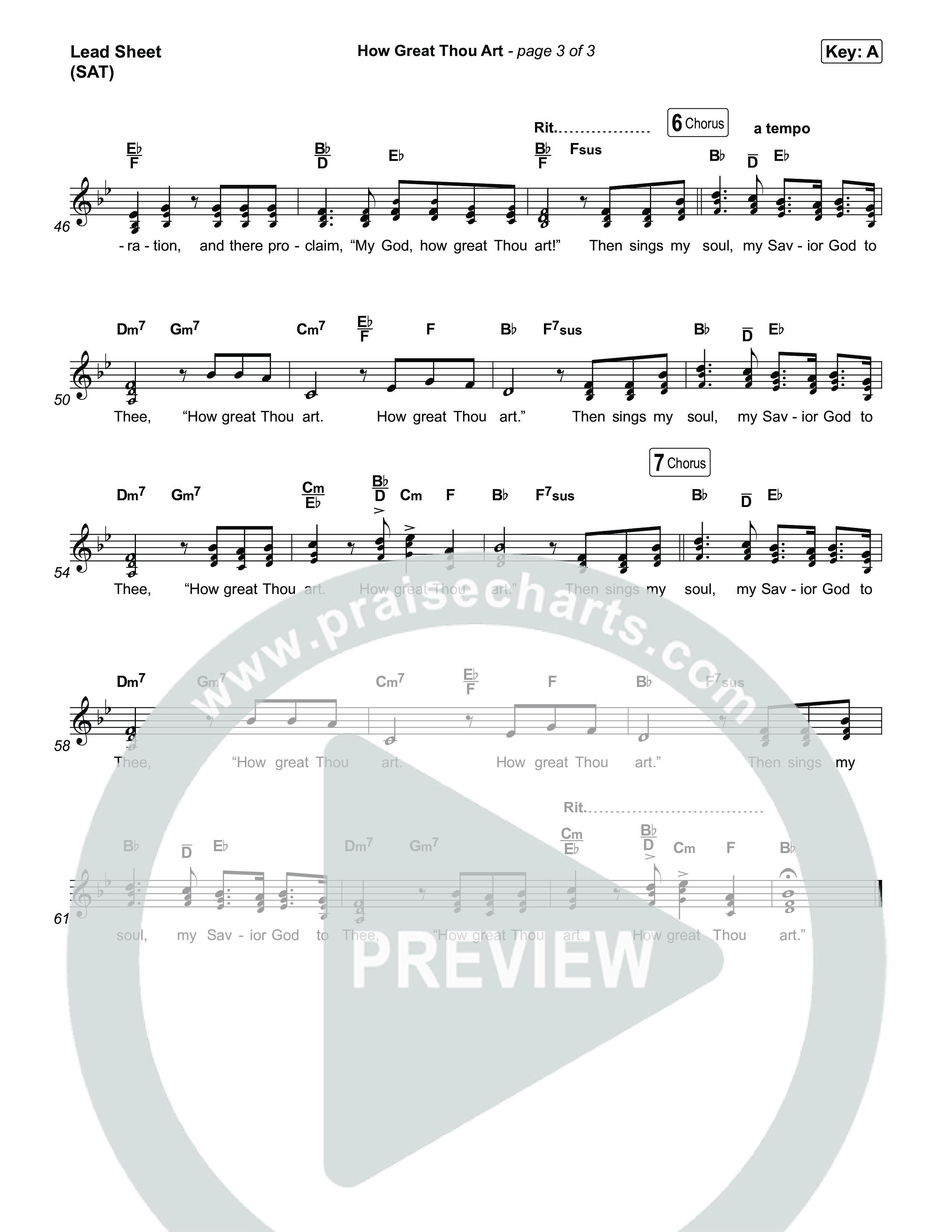 How Great Thou Art Lead Sheet (SAT) (Keith & Kristyn Getty / Sing!)