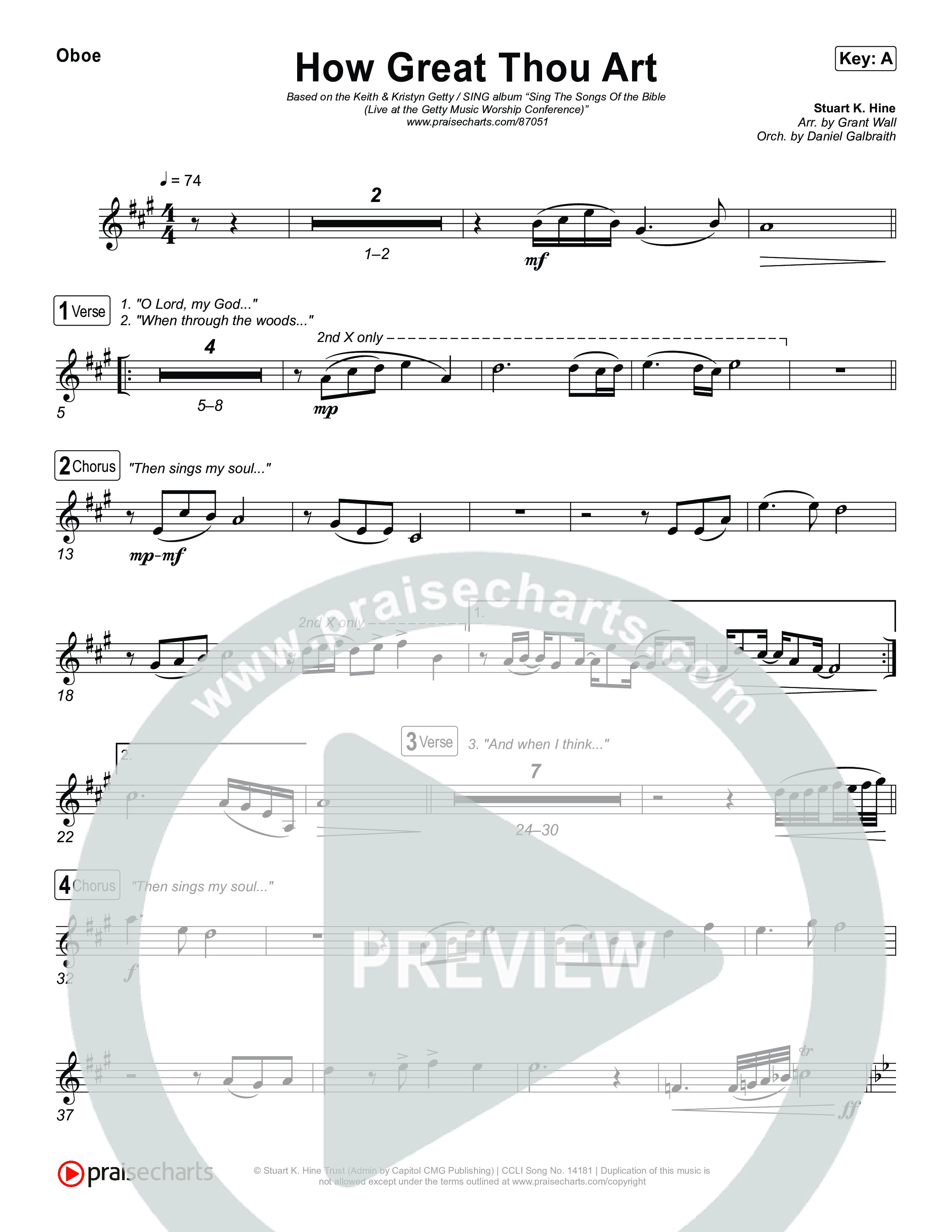 How Great Thou Art Oboe (Keith & Kristyn Getty / Sing!)