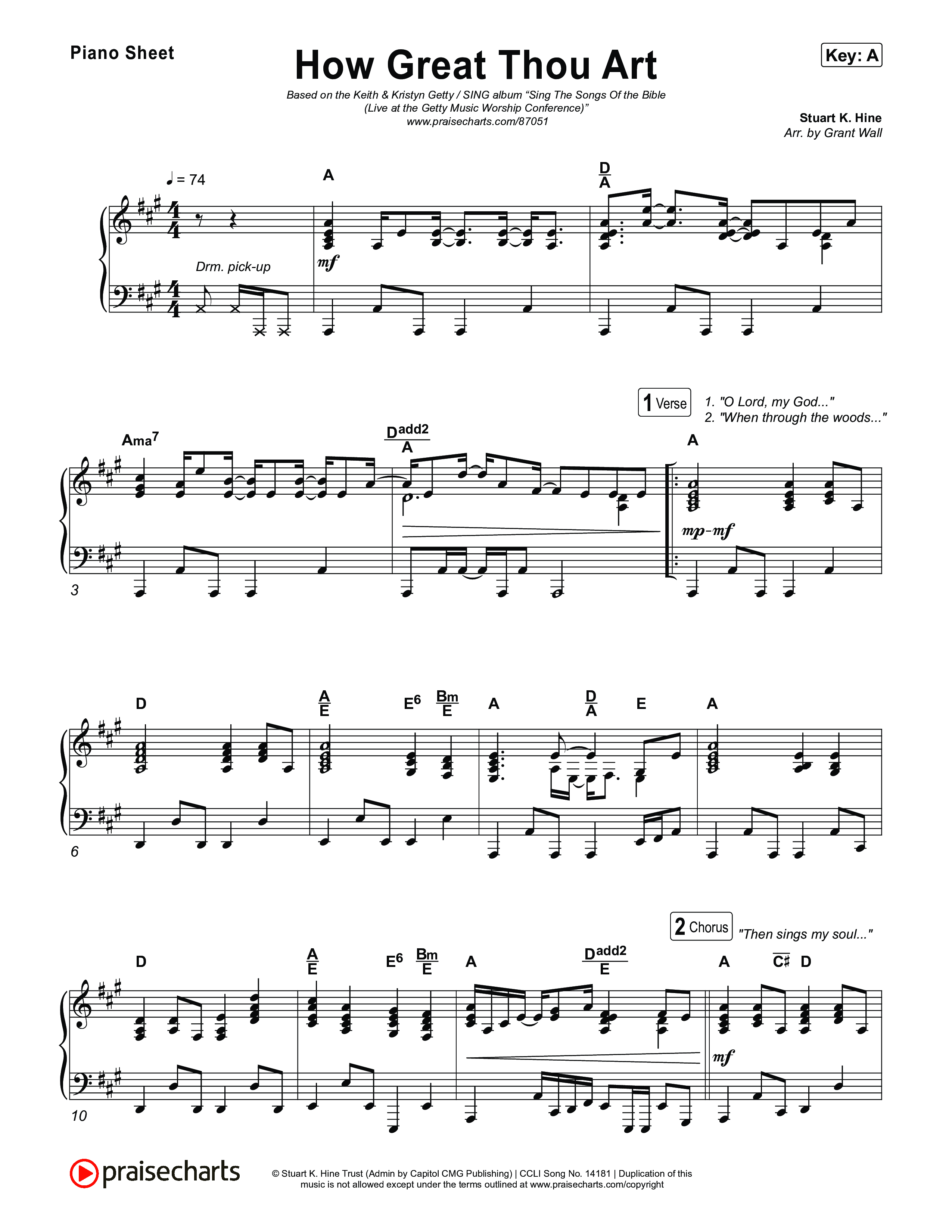 How Great Thou Art Piano Sheet (Keith & Kristyn Getty / Sing!)