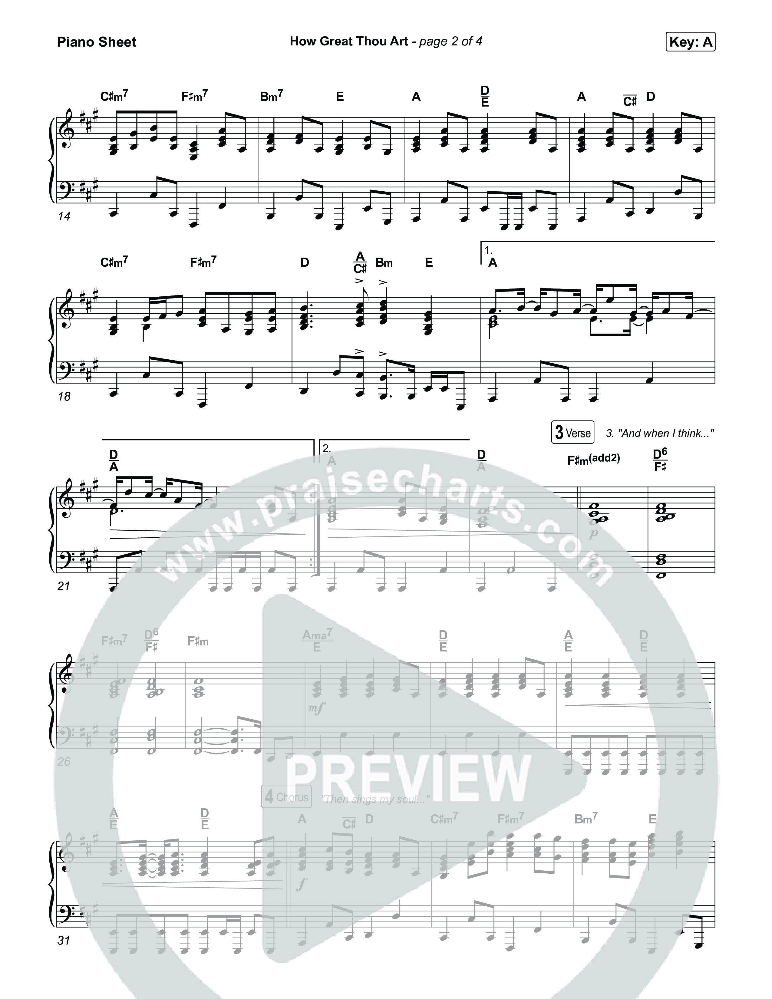 How Great Thou Art Piano Sheet (Keith & Kristyn Getty / Sing!)