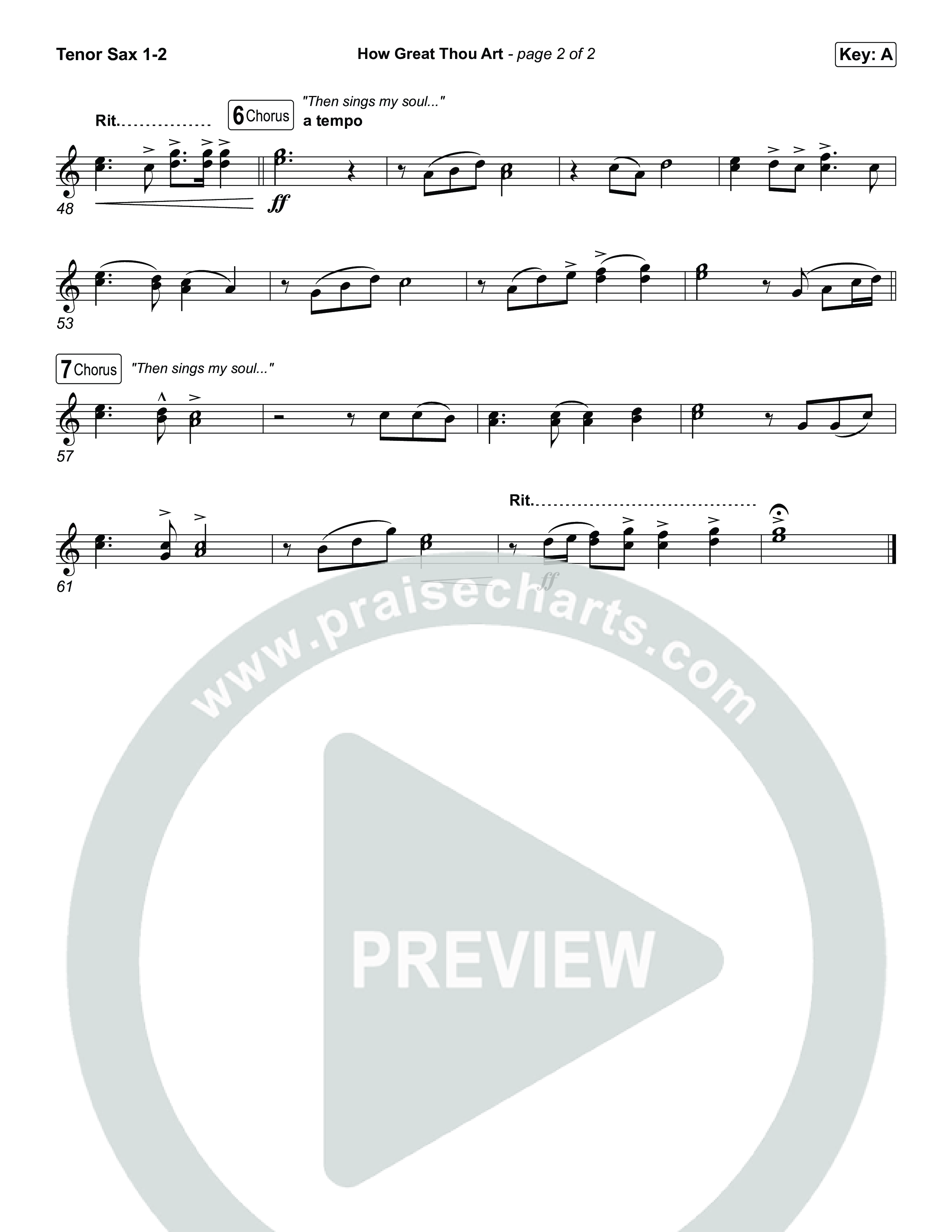 How Great Thou Art Tenor Sax 1,2 (Keith & Kristyn Getty / Sing!)