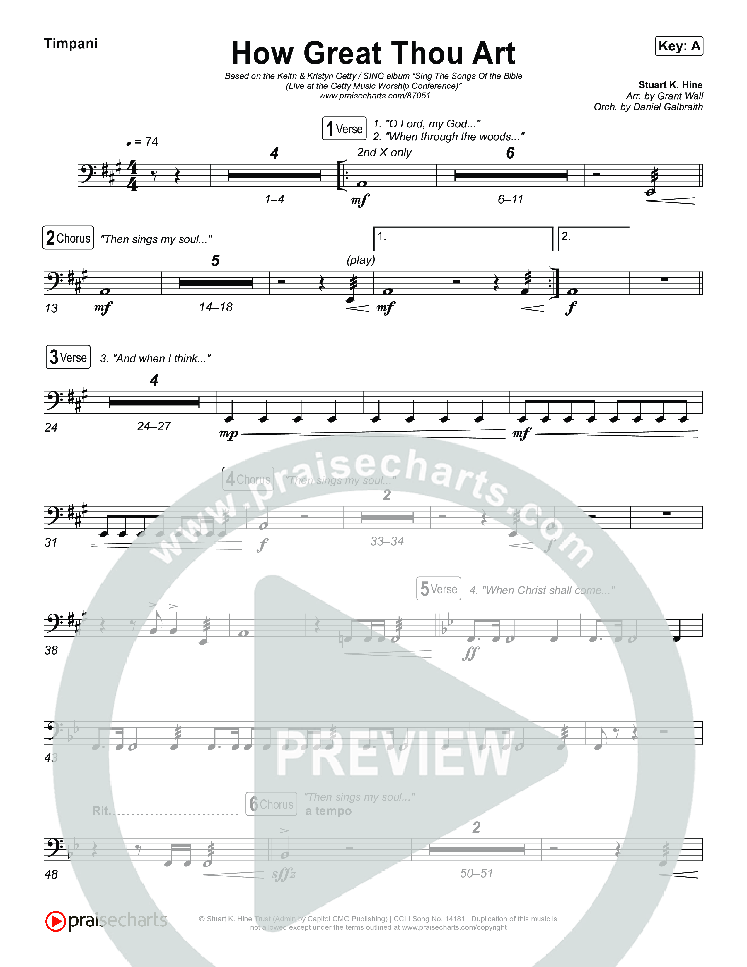 How Great Thou Art Timpani (Keith & Kristyn Getty / Sing!)