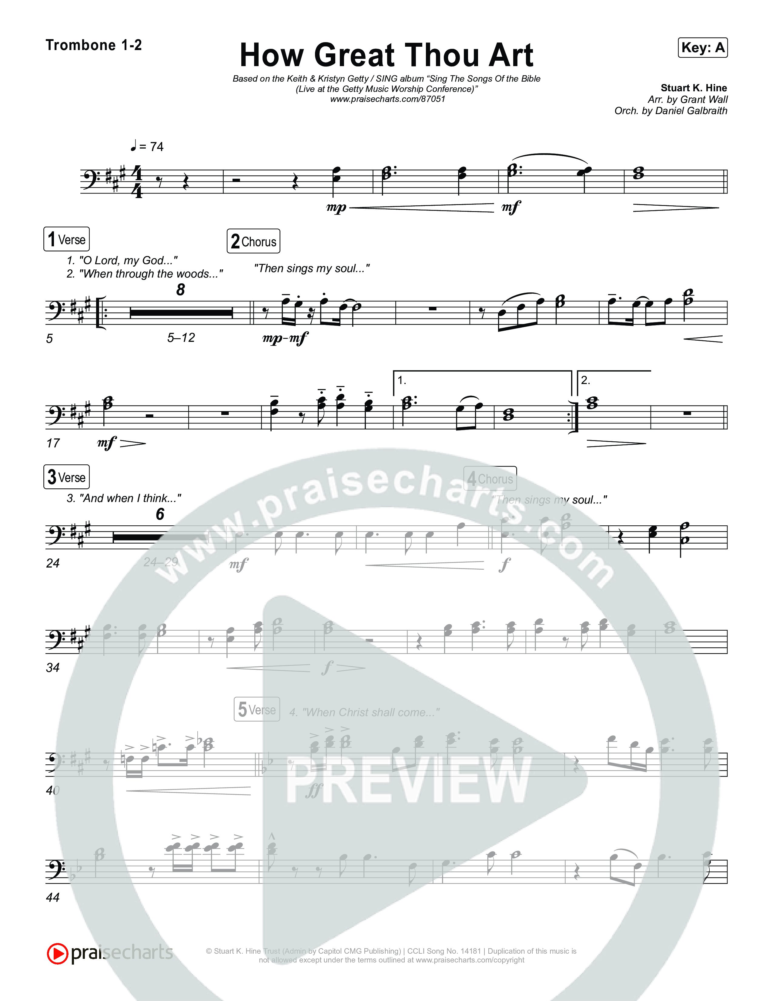 How Great Thou Art Trombone 1,2 (Keith & Kristyn Getty / Sing!)