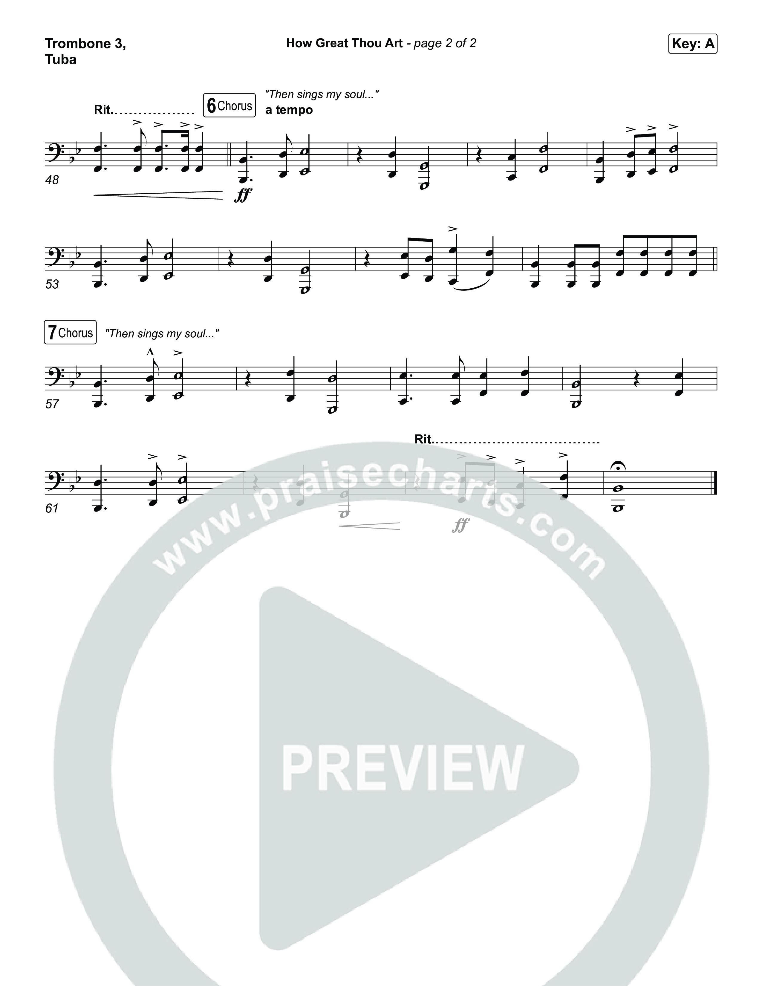 How Great Thou Art Trombone 3/Tuba (Keith & Kristyn Getty / Sing!)