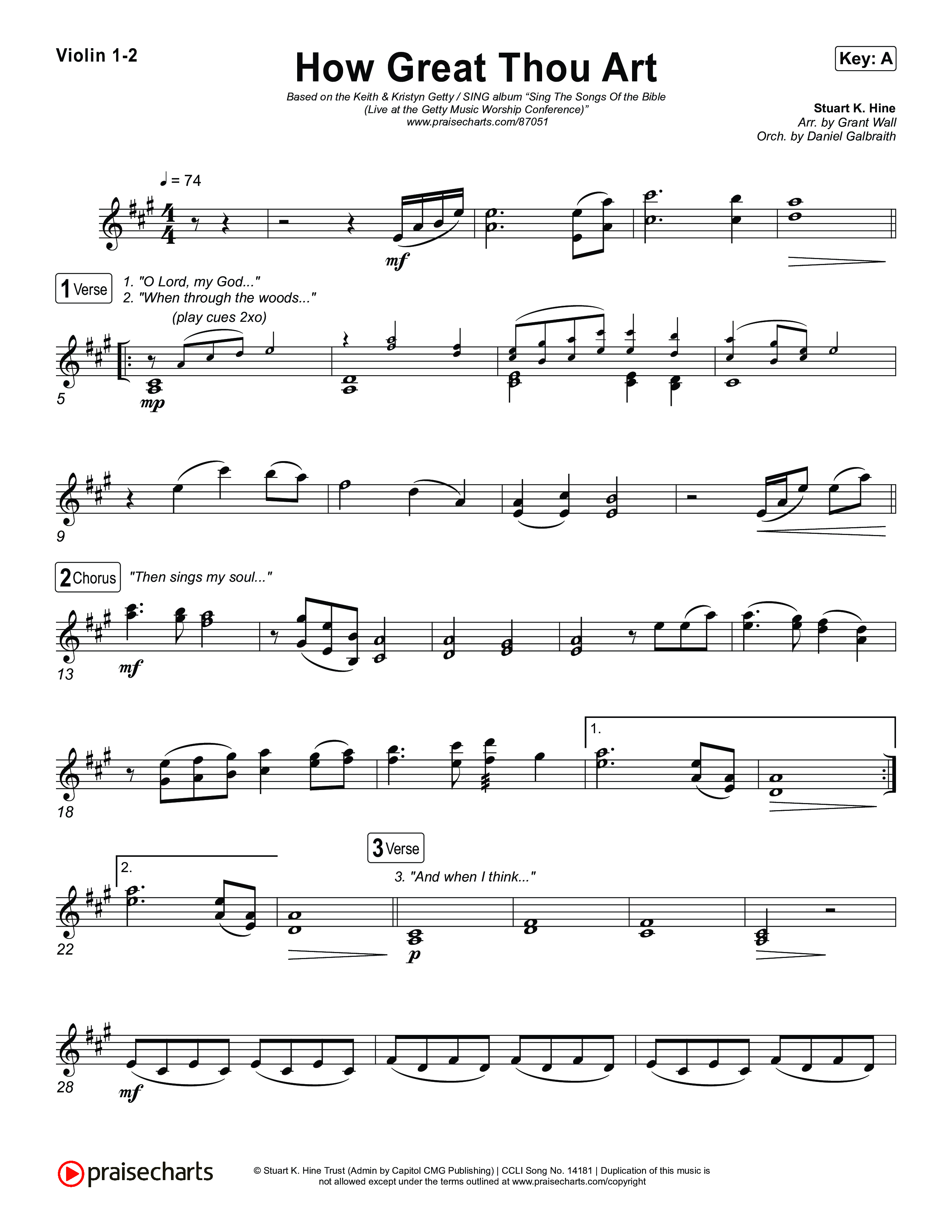 How Great Thou Art Violin 1,2 (Keith & Kristyn Getty / Sing!)