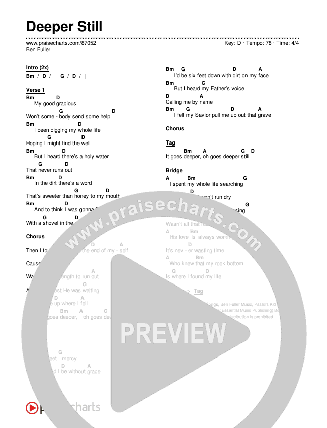 Deeper Still Chords & Lyrics (Ben Fuller)