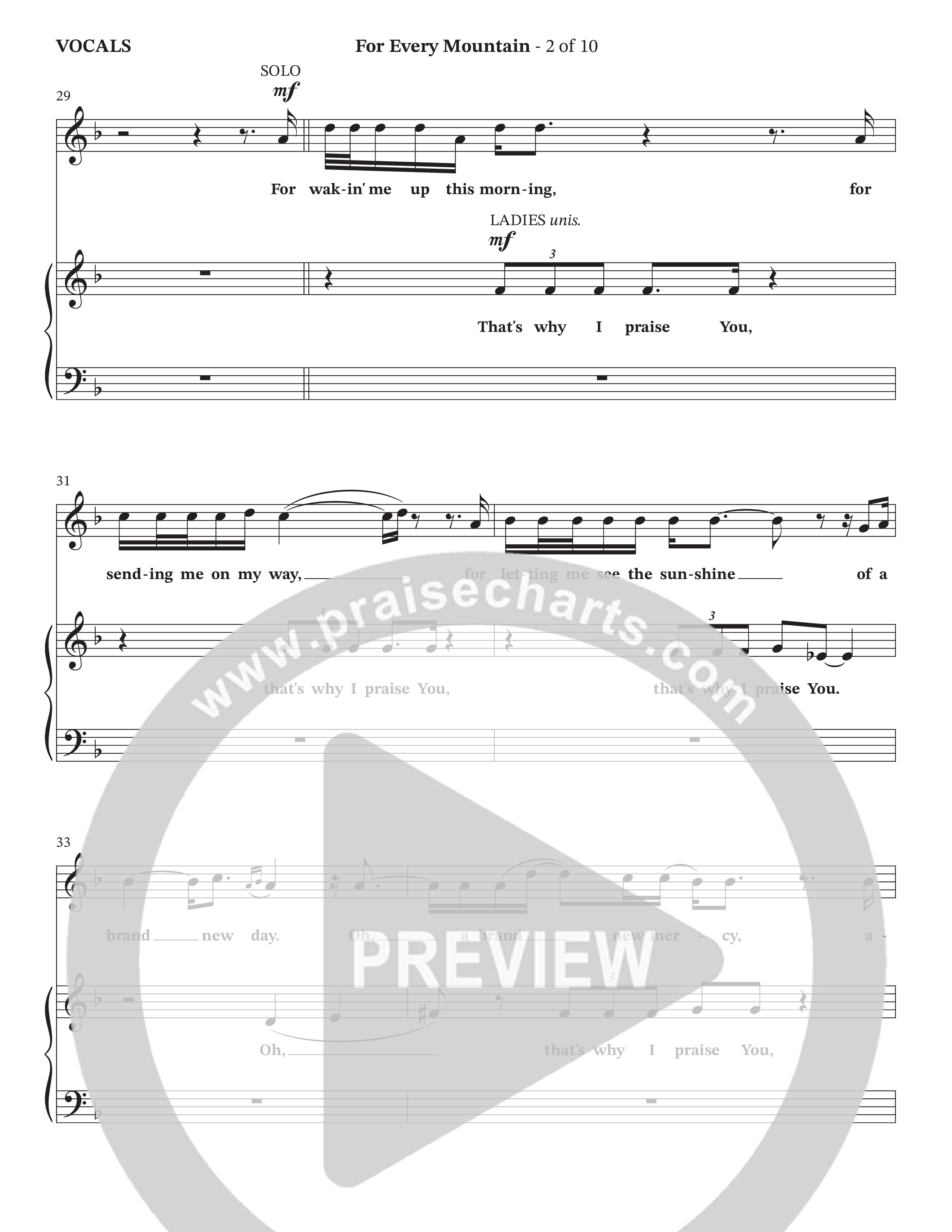 For Every Mountain (Choral Anthem SATB) Choir Sheet (The Brooklyn Tabernacle Choir / Arr. Carol Cymbala / Orch. Oliver Wells)