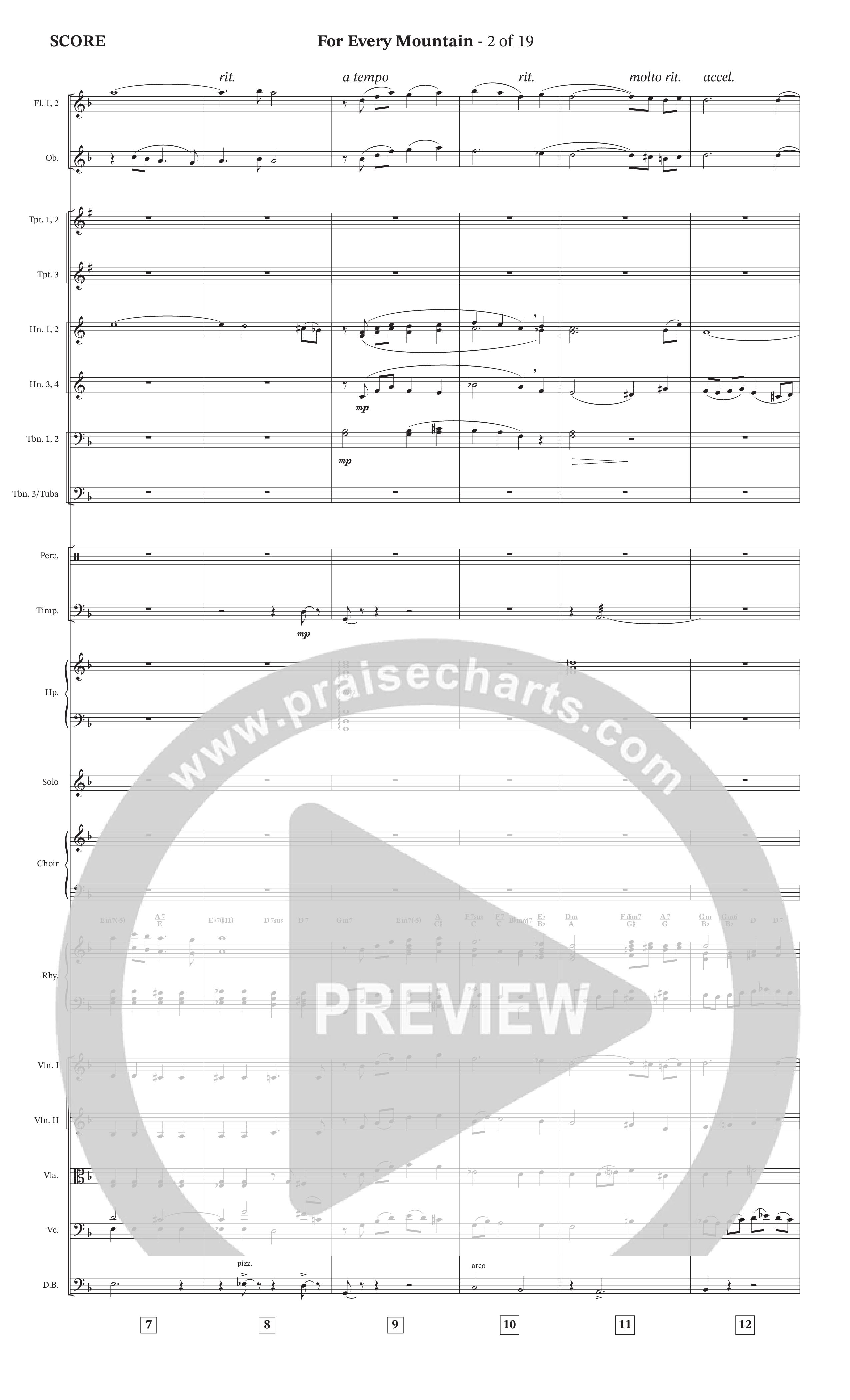 For Every Mountain (Choral Anthem SATB) Conductor's Score (The Brooklyn Tabernacle Choir / Arr. Carol Cymbala / Orch. Oliver Wells)