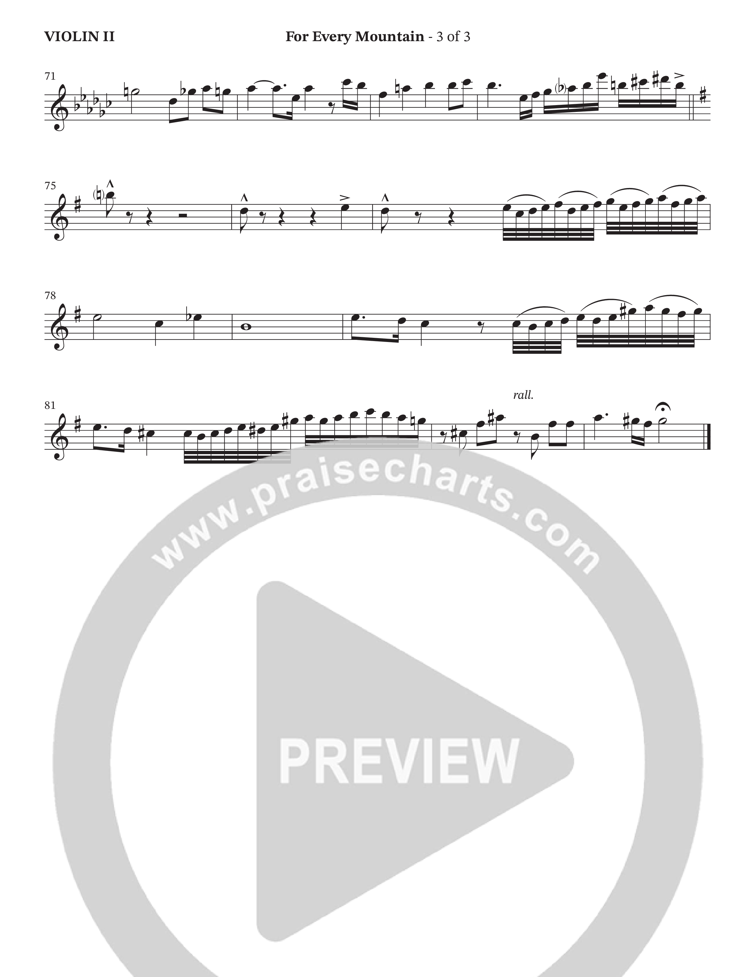 For Every Mountain (Choral Anthem SATB) Violin 2 (The Brooklyn Tabernacle Choir / Arr. Carol Cymbala / Orch. Oliver Wells)