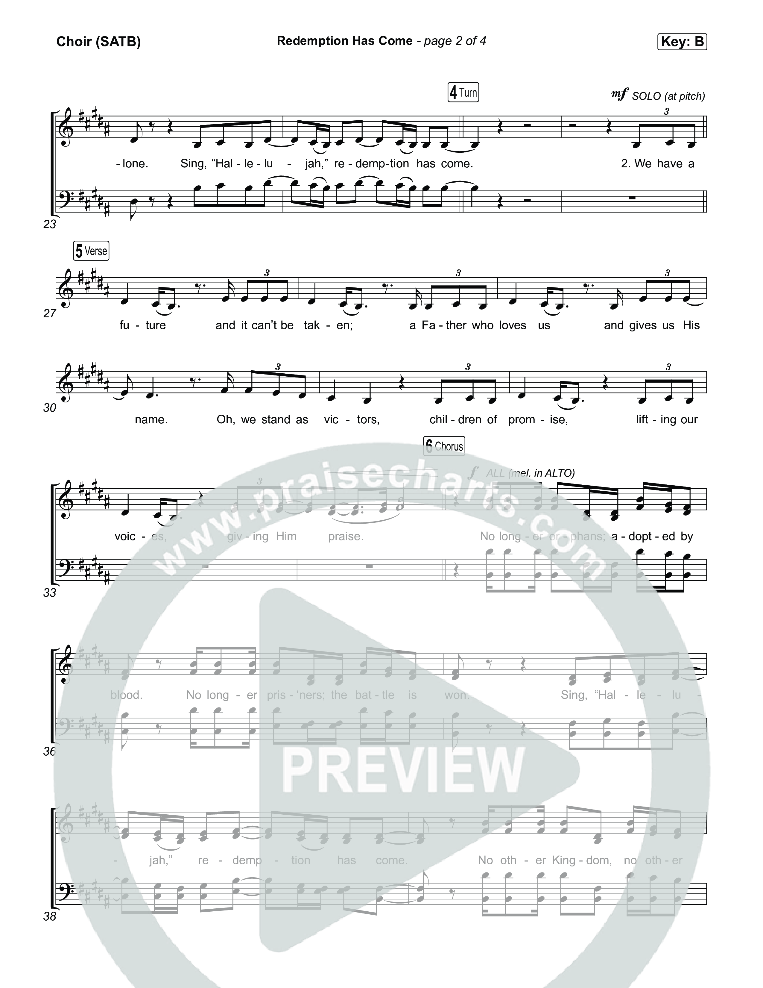 Redemption Has Come Choir Sheet (SATB) (Life.Church Worship)