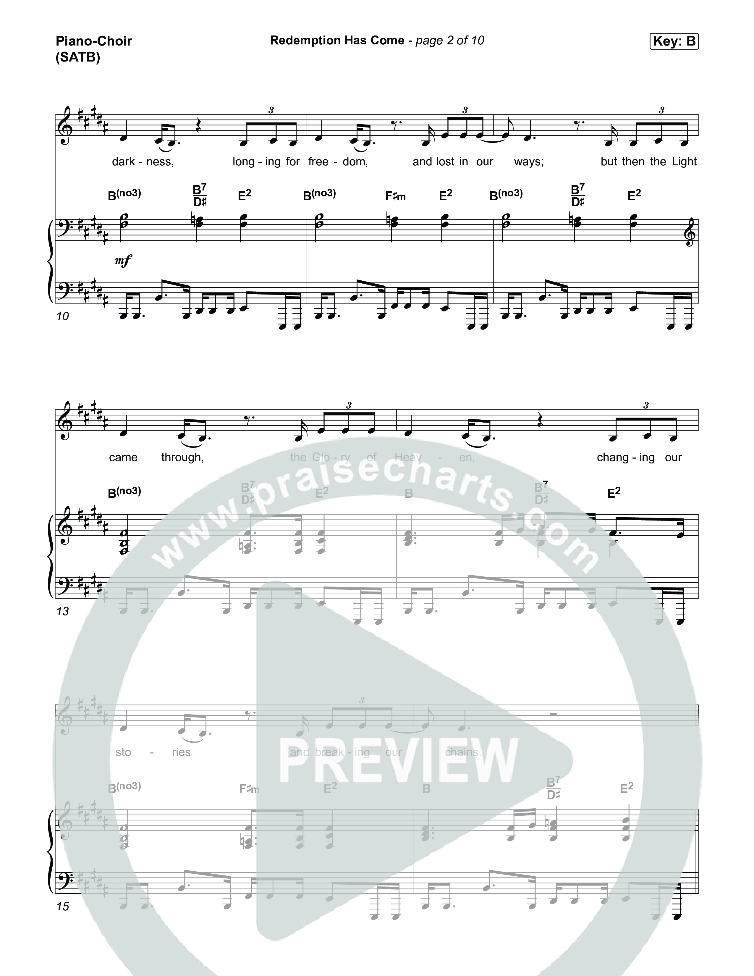 Redemption Has Come Piano/Vocal (SATB) (Life.Church Worship)