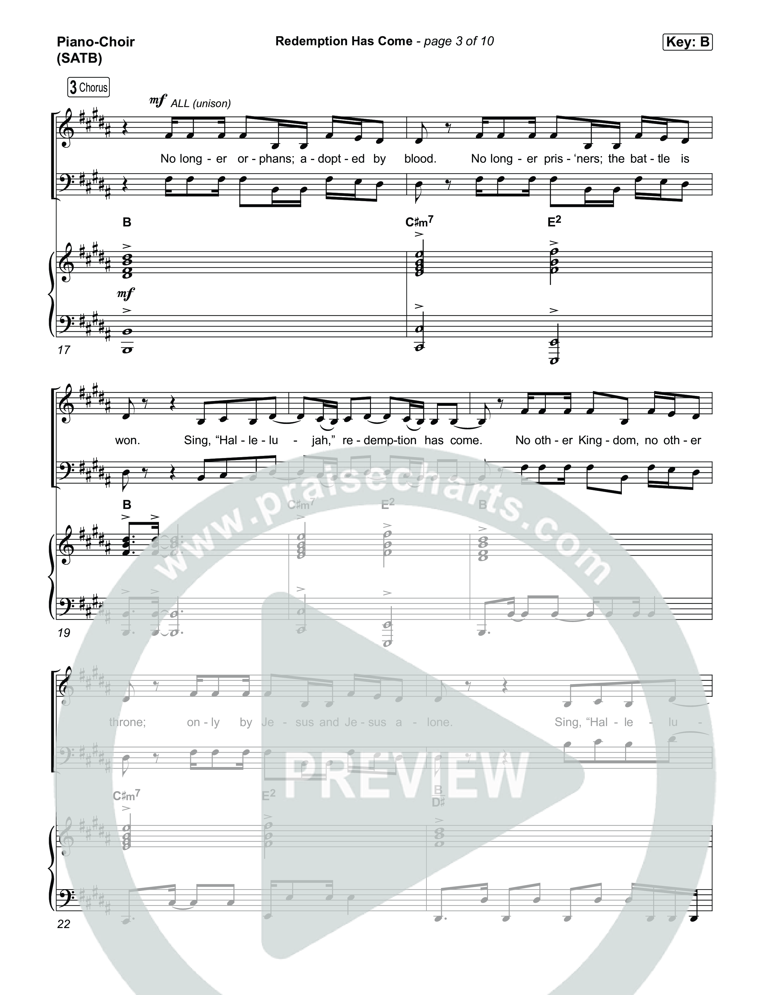 Redemption Has Come Piano/Vocal (SATB) (Life.Church Worship)