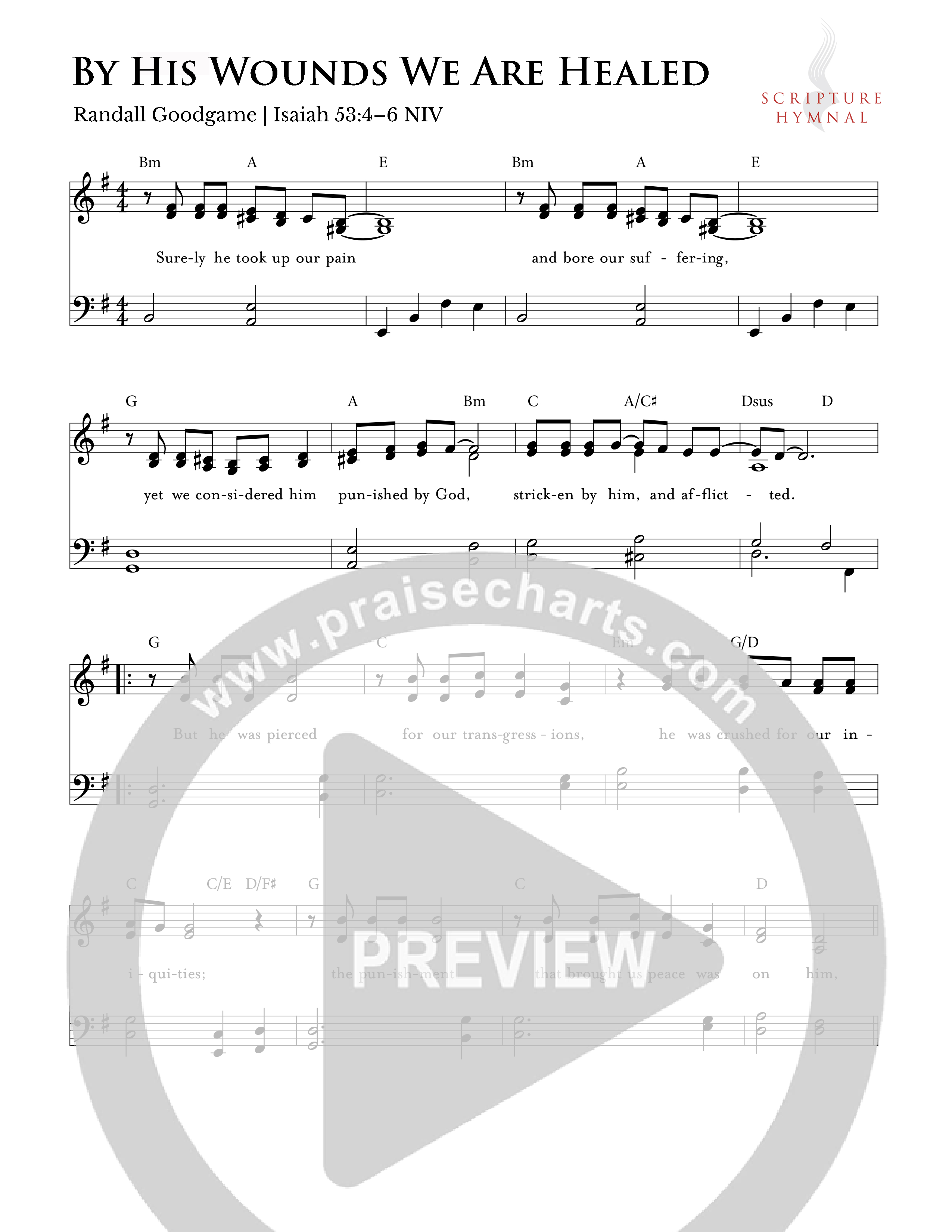 By His Wounds We Are Healed Lead Sheet Melody (Scripture Hymnal)