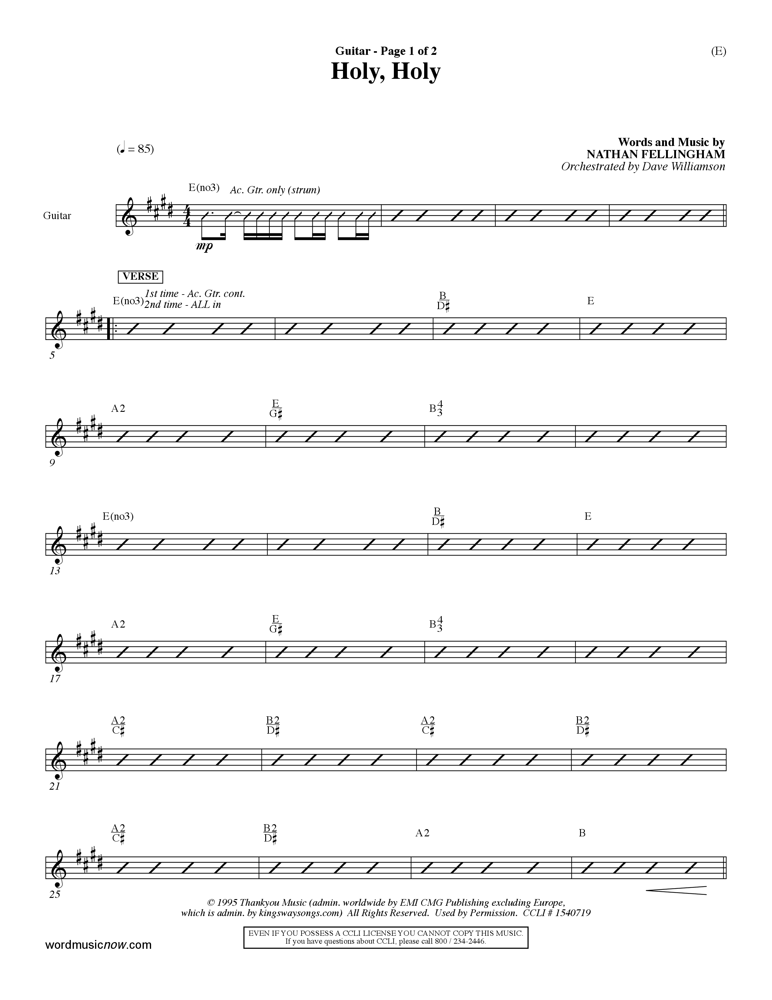 Holy Holy (Choral Anthem SATB) Acoustic Guitar (Word Music Choral / Arr. Dave Williamson)