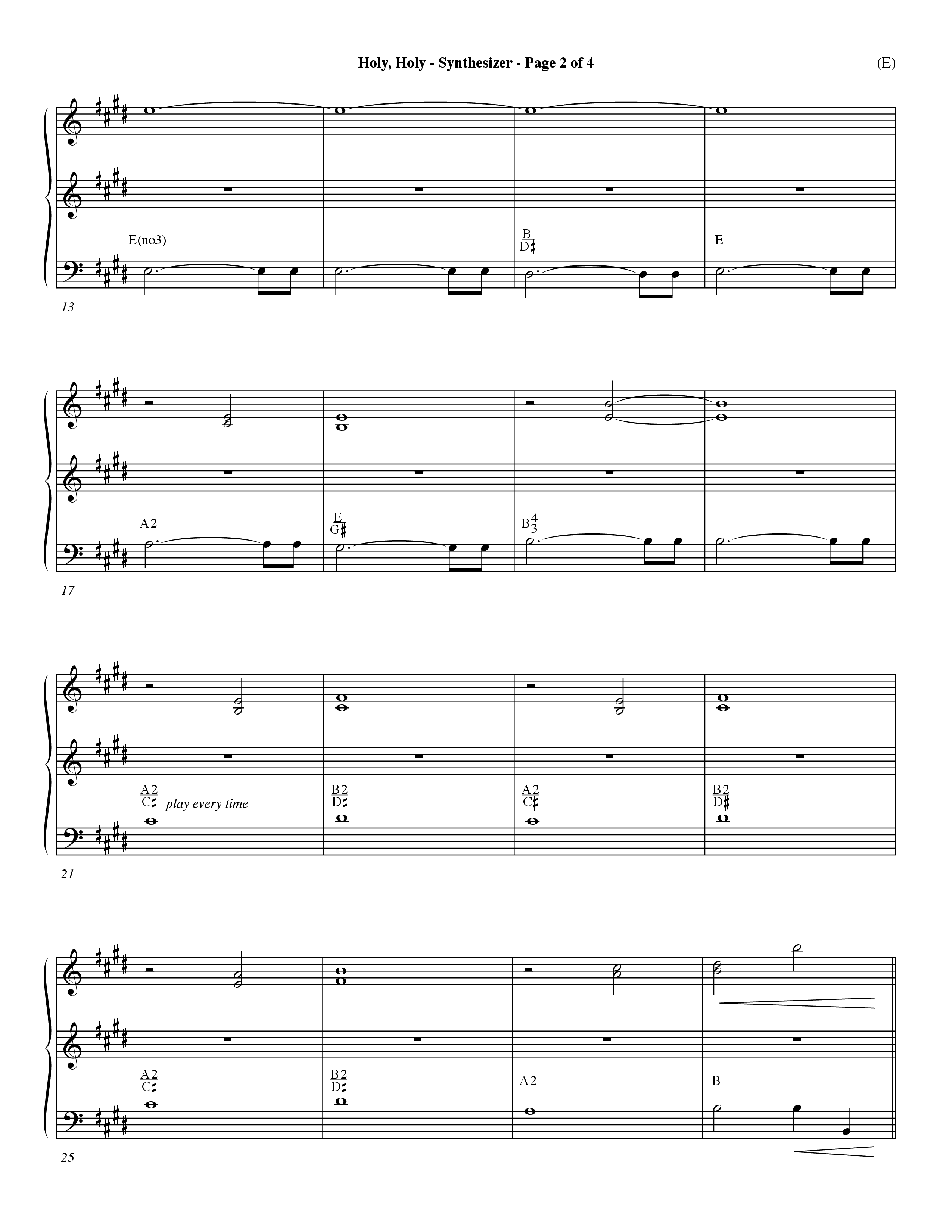 Holy Holy (Choral Anthem SATB) Synth (Word Music Choral / Arr. Dave Williamson)