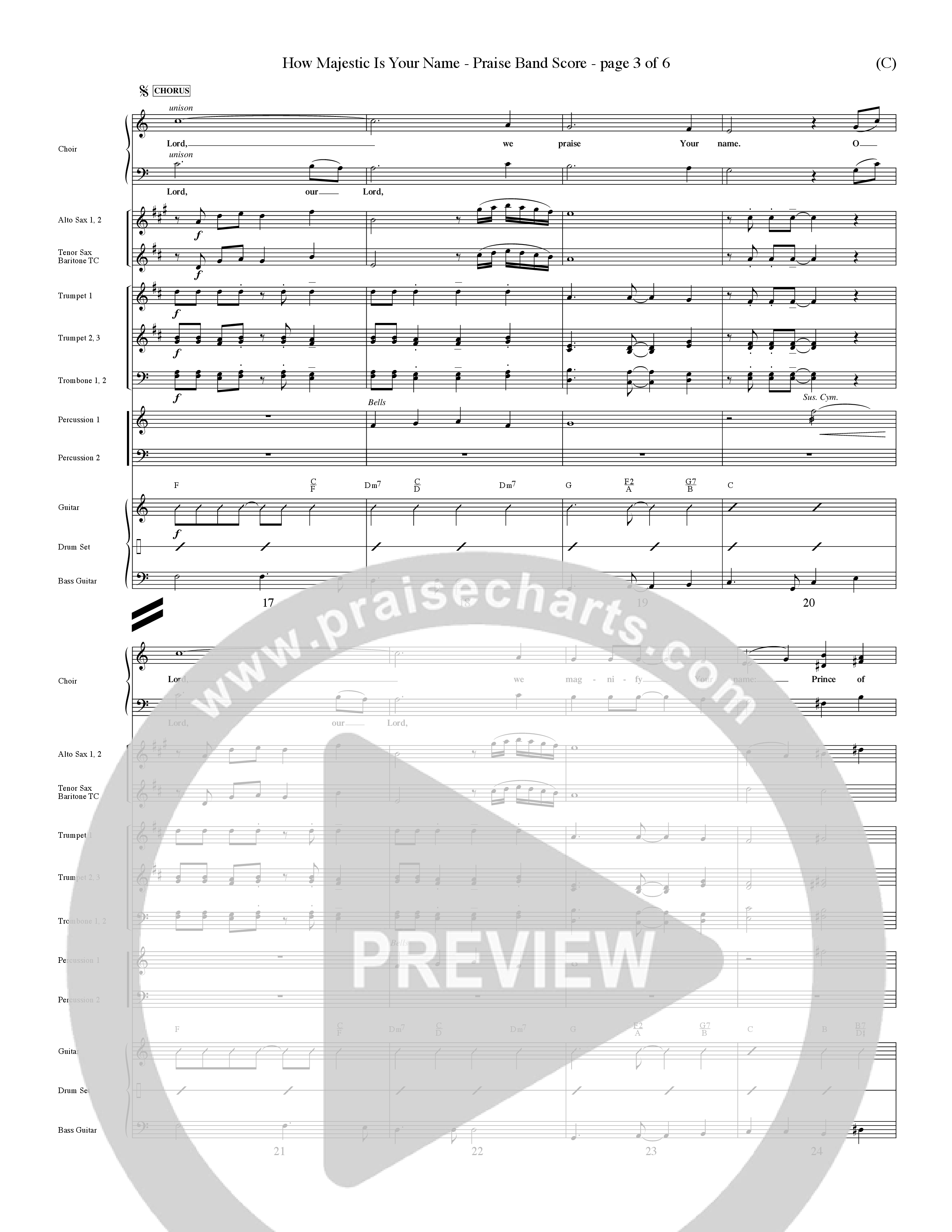 How Majestic Is Your Name (Choral Anthem SATB) Conductor's Score (Word Music Choral / Orch. Ron Blount / Orch. Wayne Yankie)