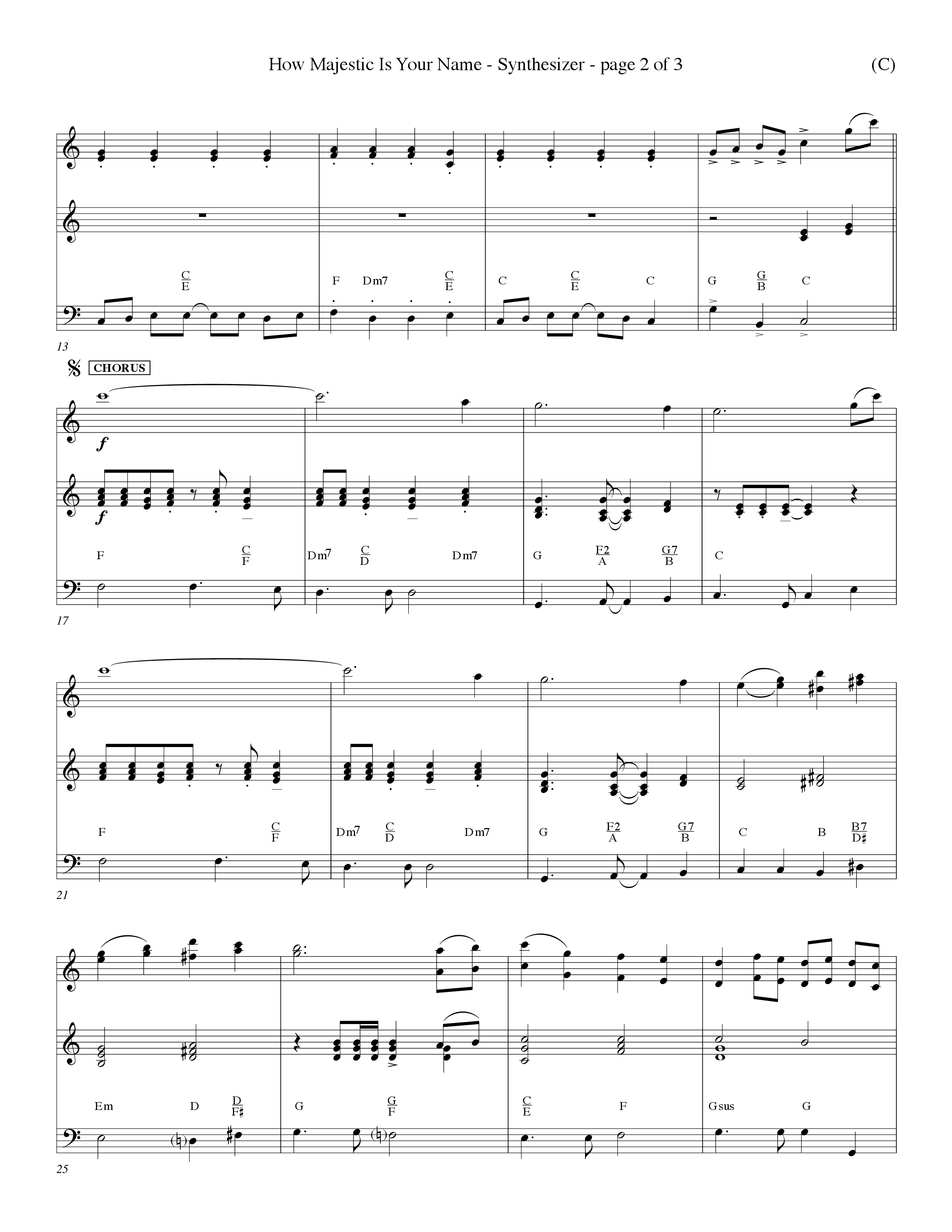 How Majestic Is Your Name (Choral Anthem SATB) Synth (Word Music Choral / Orch. Ron Blount / Orch. Wayne Yankie)