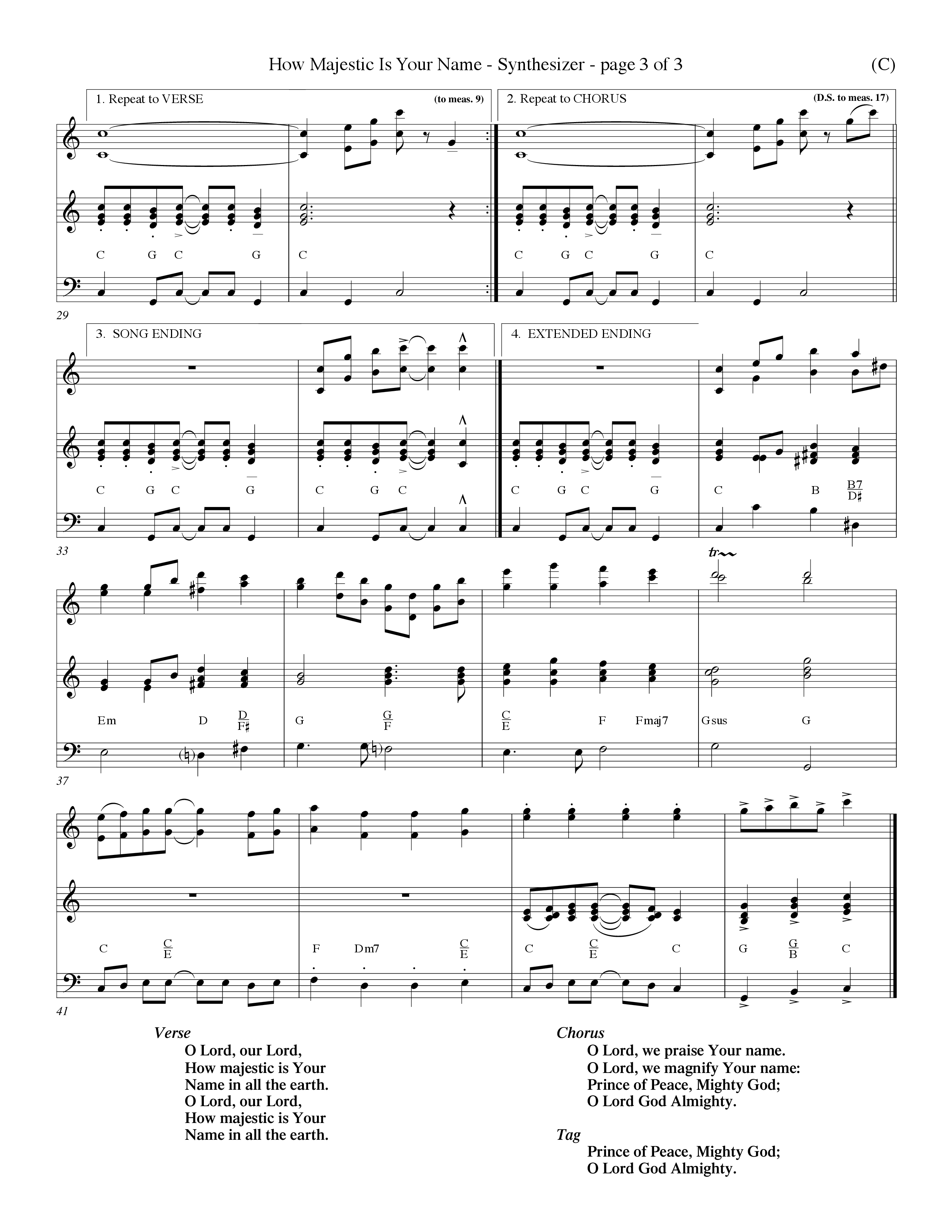 How Majestic Is Your Name (Choral Anthem SATB) Synth (Word Music Choral / Orch. Ron Blount / Orch. Wayne Yankie)