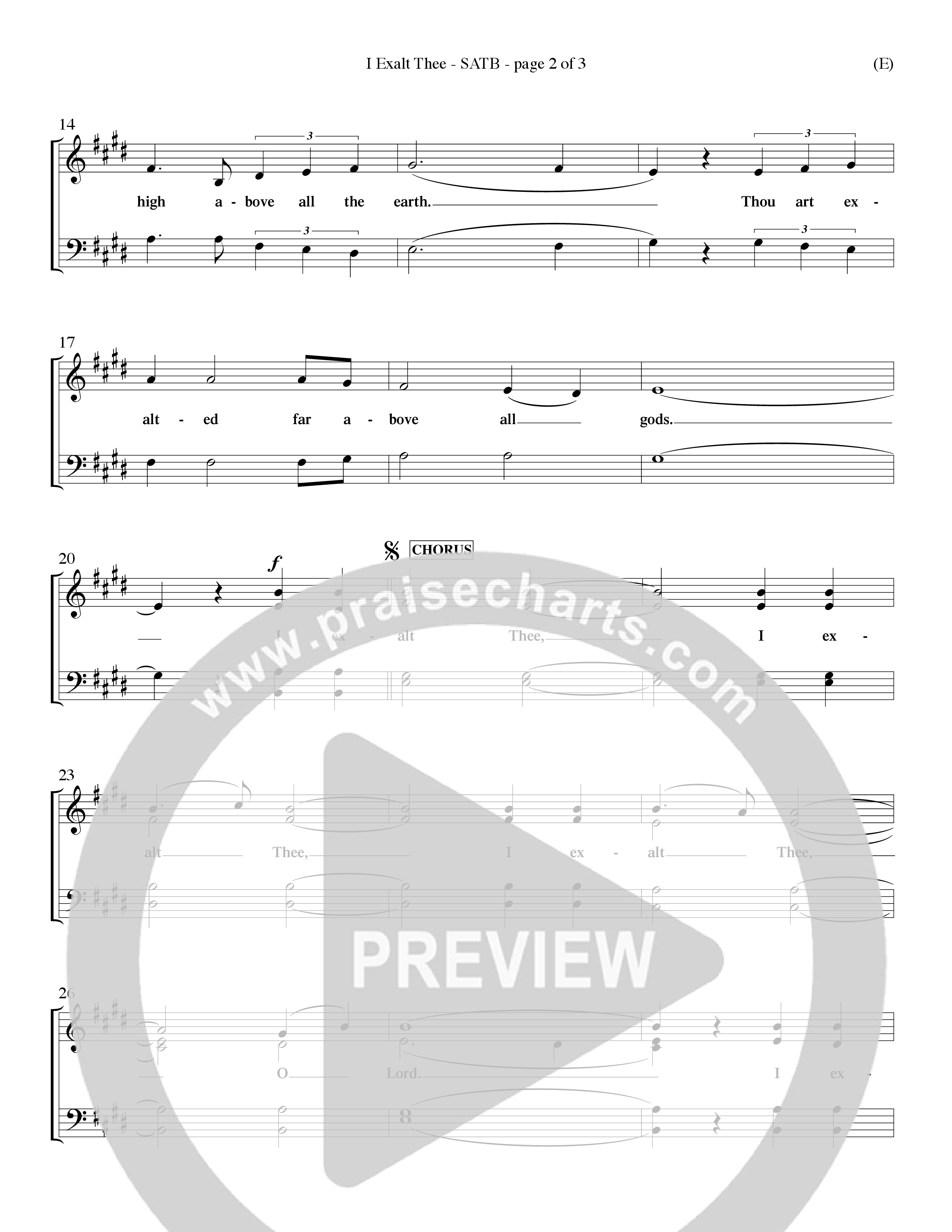 I Exalt Thee (Choral Anthem SATB) Keyboard/Vocal (SATB) (Word Music Choral / Orch. Billy Payne)