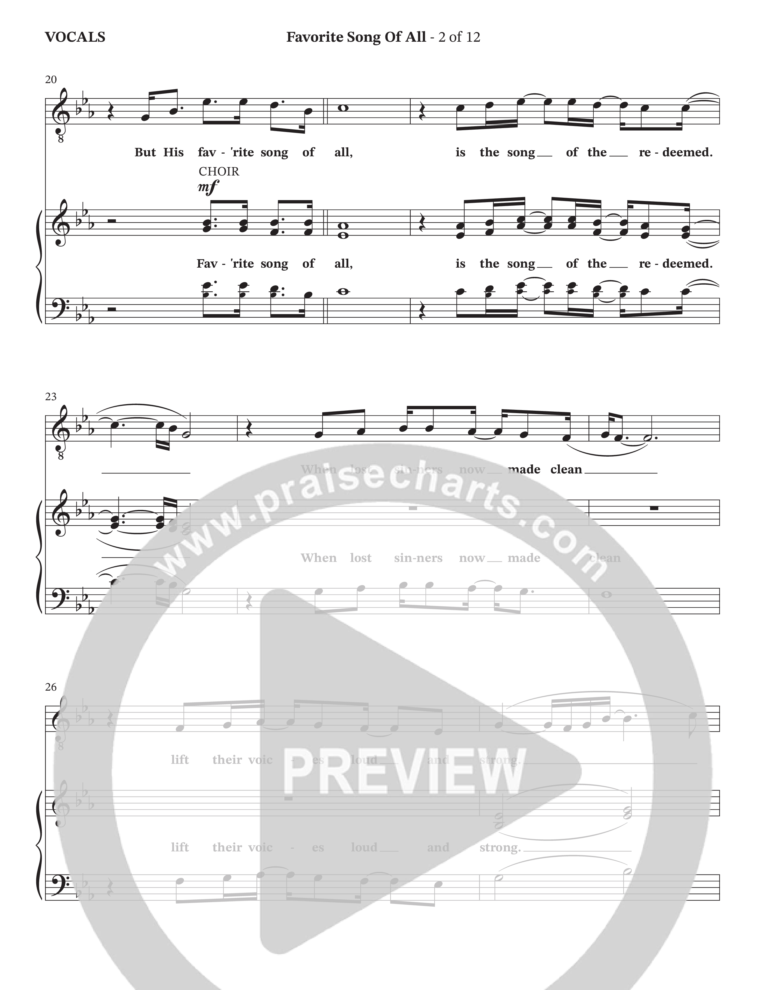 Favorite Song Of All (Choral Anthem SATB) Choir Sheet (SATB) (The Brooklyn Tabernacle Choir / Arr. Carol Cymbala / Orch. David Hamilton)