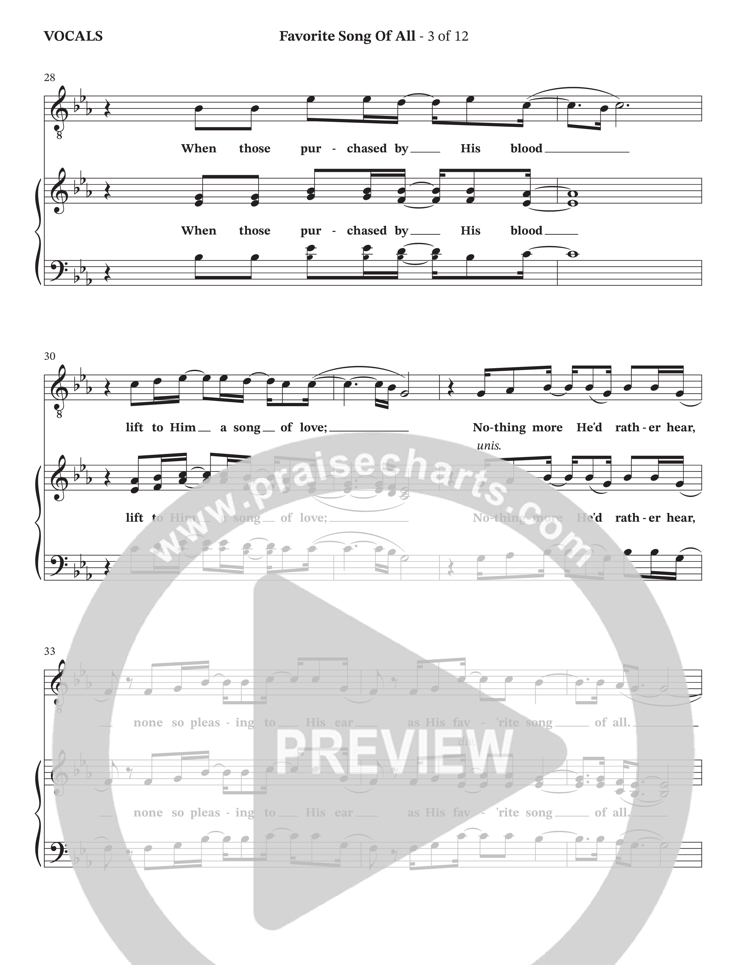 Favorite Song Of All (Choral Anthem SATB) Choir Sheet (SATB) (The Brooklyn Tabernacle Choir / Arr. Carol Cymbala / Orch. David Hamilton)
