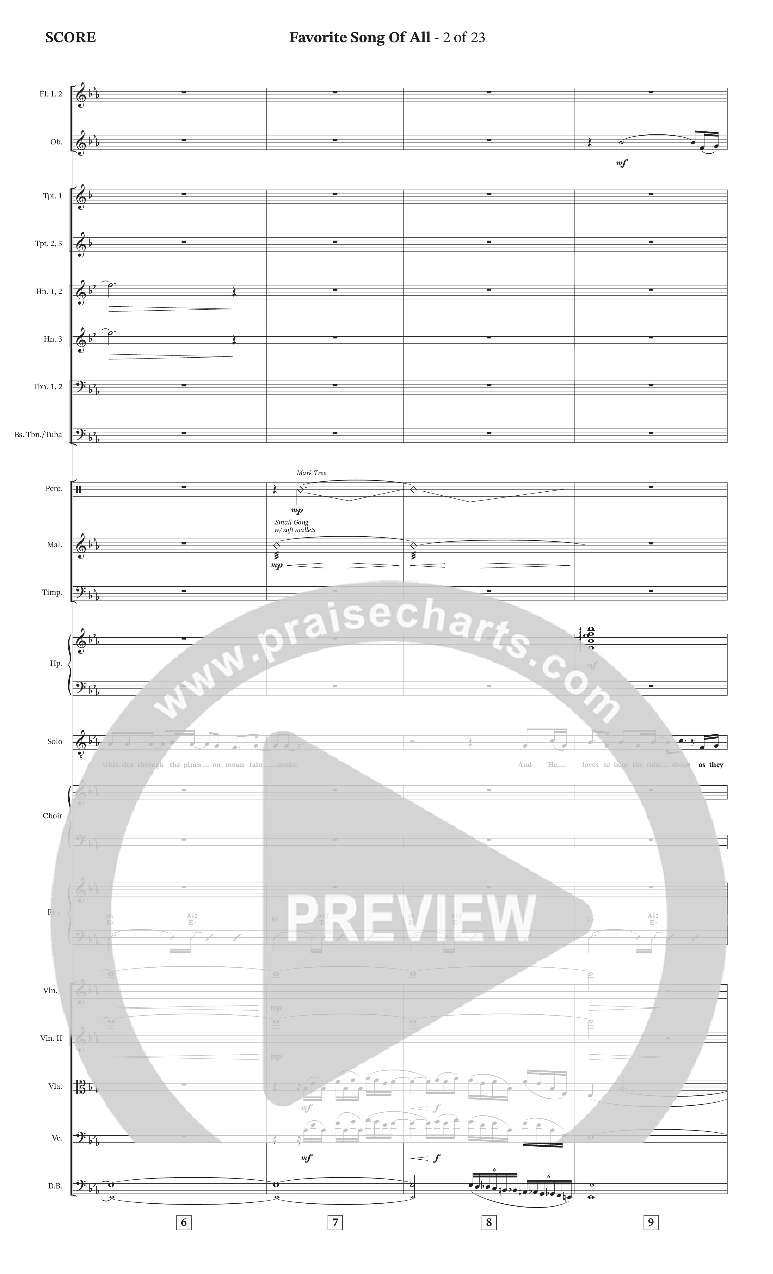 Favorite Song Of All (Choral Anthem SATB) Orchestration (The Brooklyn Tabernacle Choir / Arr. Carol Cymbala / Orch. David Hamilton)