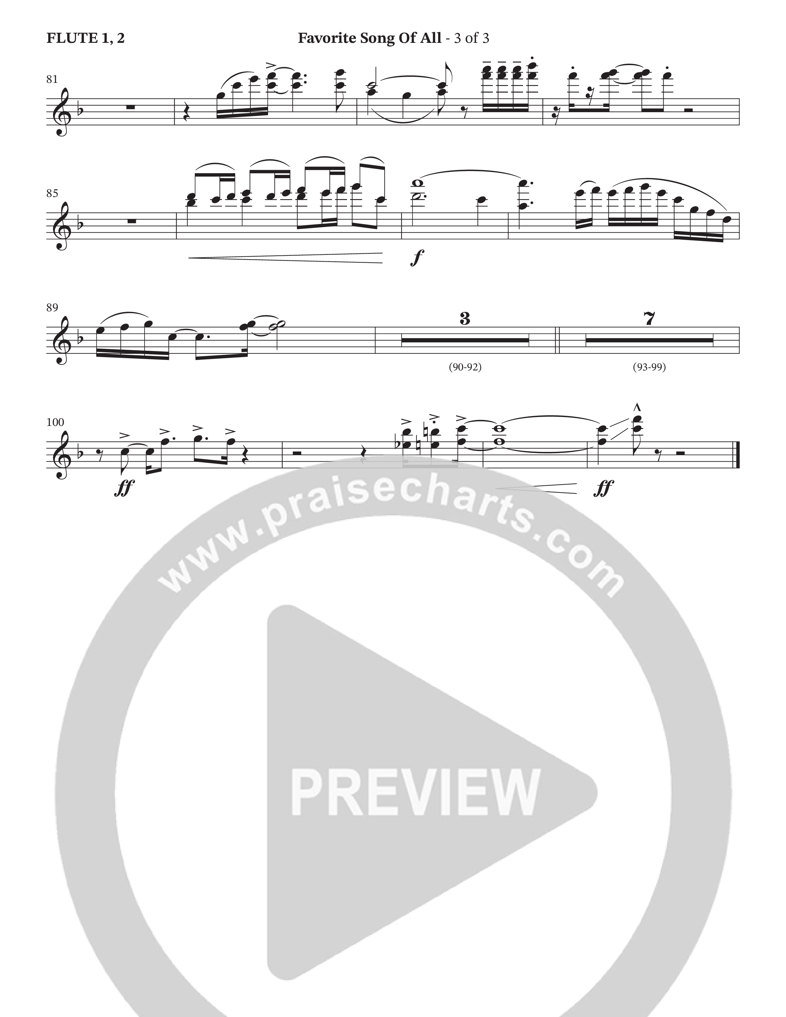 Favorite Song Of All (Choral Anthem SATB) Flute 1/2 (The Brooklyn Tabernacle Choir / Arr. Carol Cymbala / Orch. David Hamilton)