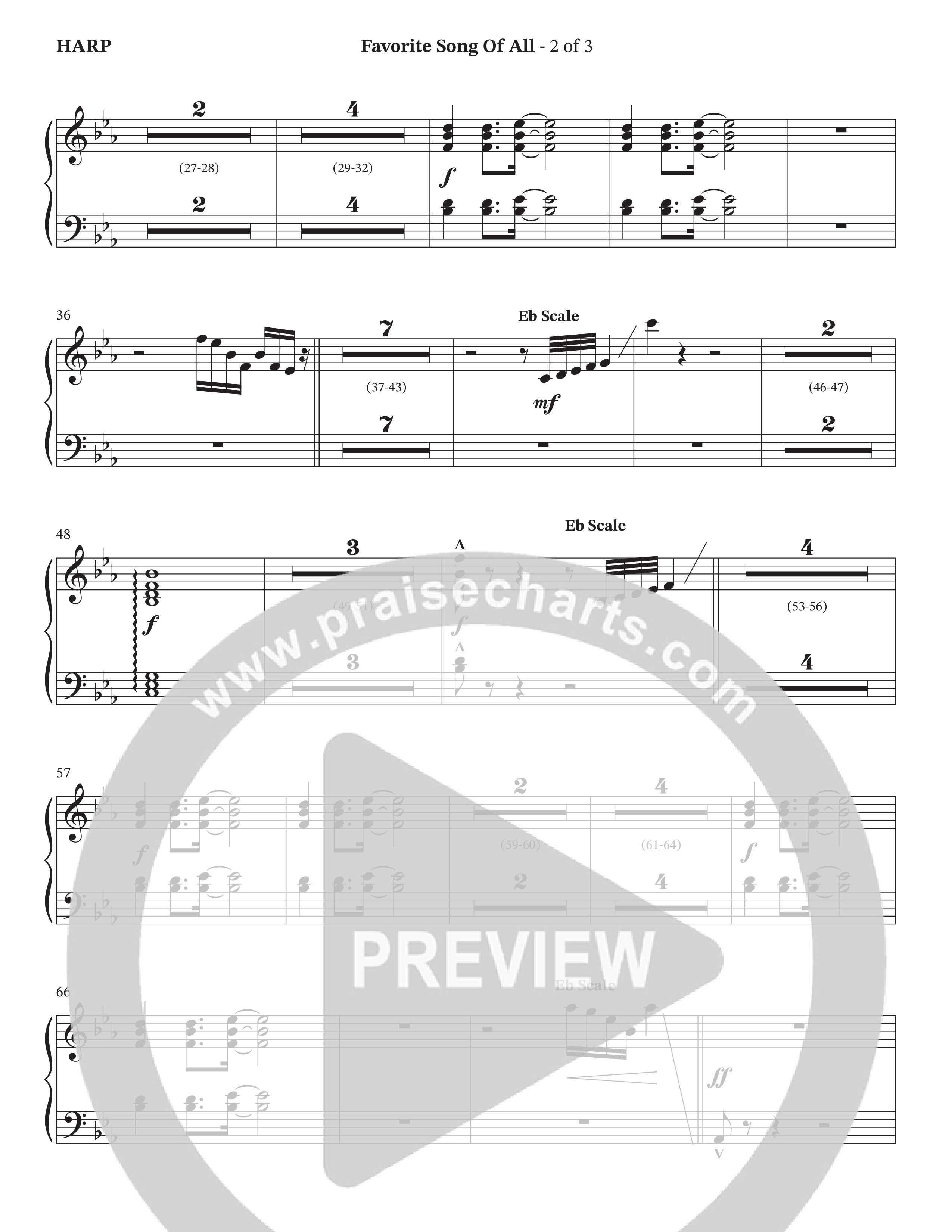 Favorite Song Of All (Choral Anthem SATB) Harp (The Brooklyn Tabernacle Choir / Arr. Carol Cymbala / Orch. David Hamilton)