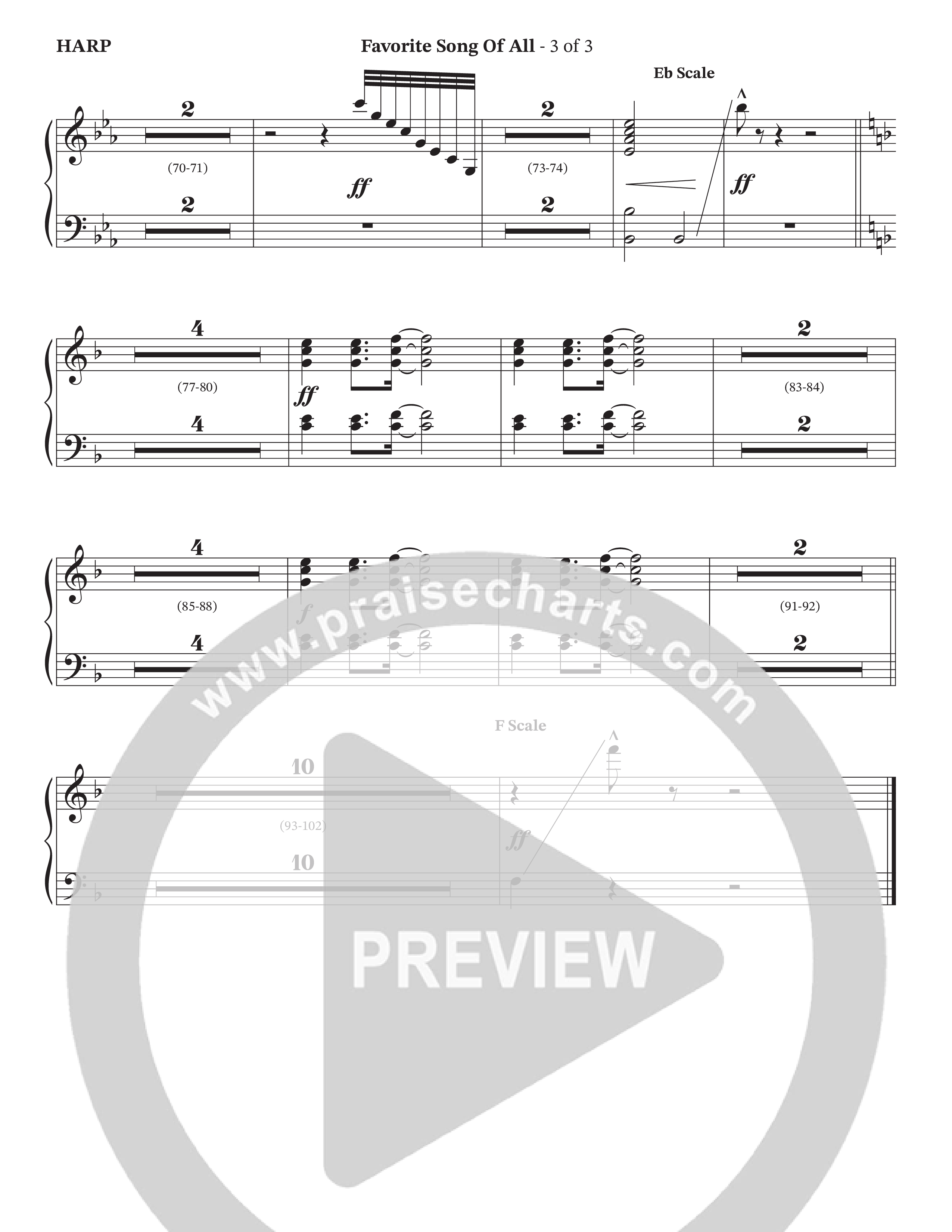 Favorite Song Of All (Choral Anthem SATB) Harp (The Brooklyn Tabernacle Choir / Arr. Carol Cymbala / Orch. David Hamilton)