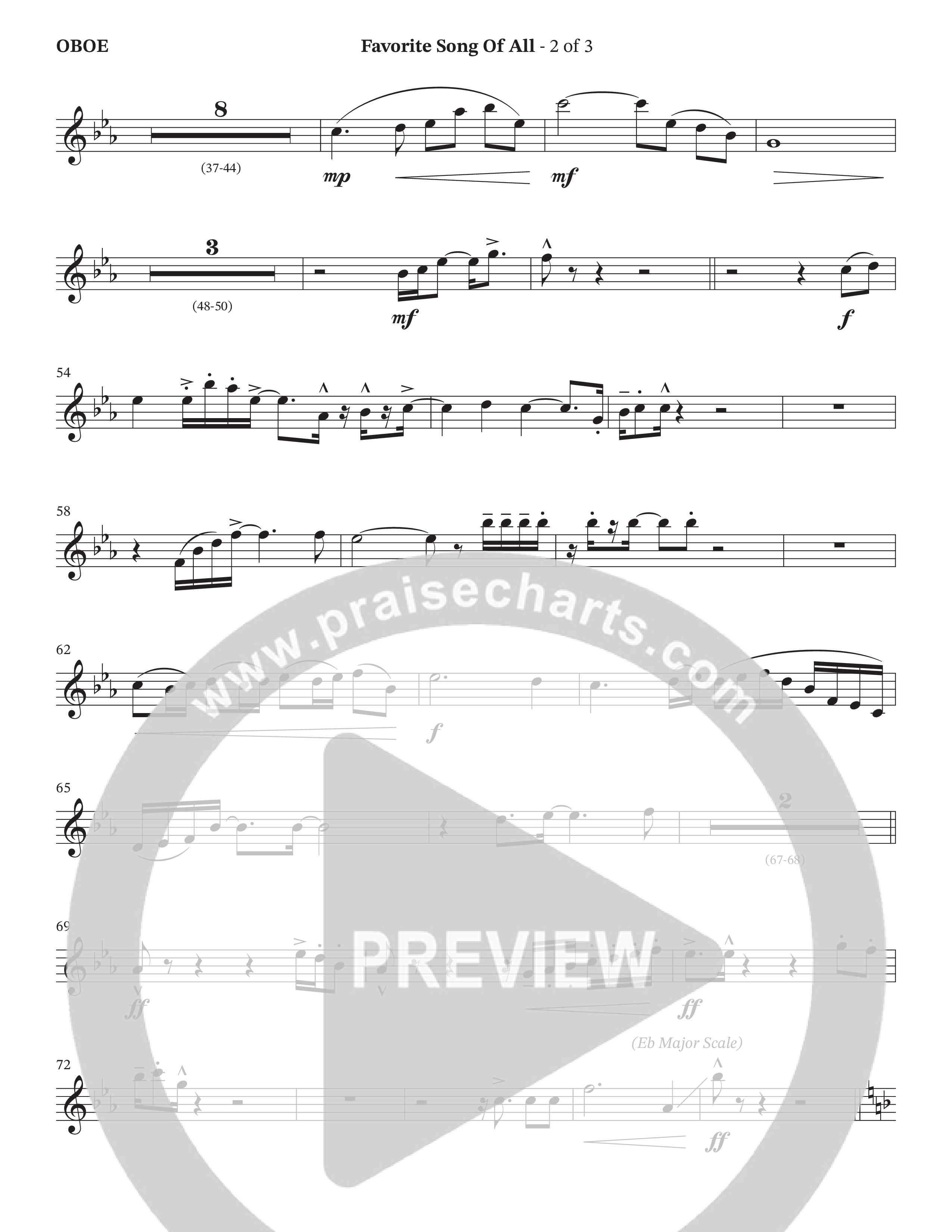 Favorite Song Of All (Choral Anthem SATB) Oboe (The Brooklyn Tabernacle Choir / Arr. Carol Cymbala / Orch. David Hamilton)