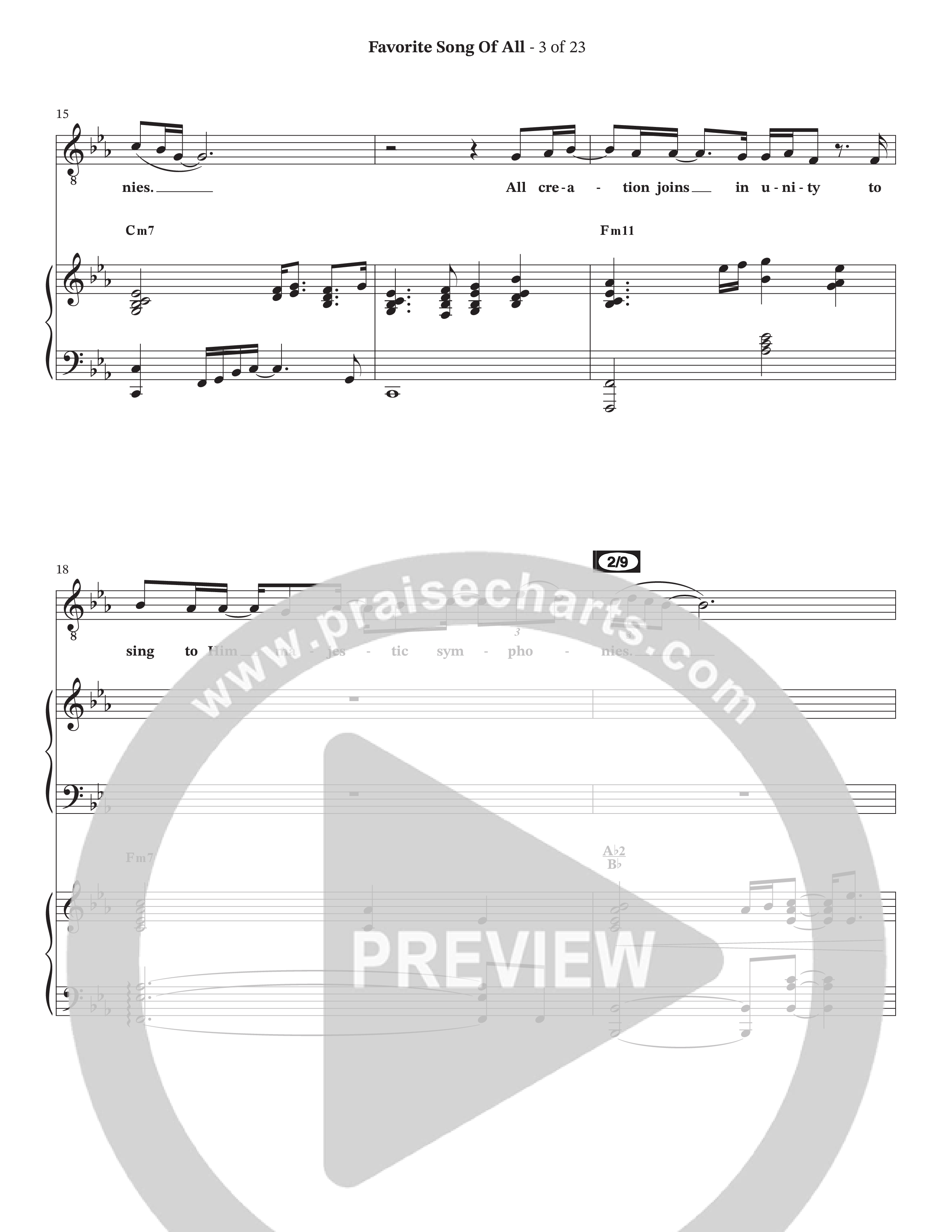 Favorite Song Of All (Choral Anthem SATB) Anthem (SATB/Piano) (The Brooklyn Tabernacle Choir / Arr. Carol Cymbala / Orch. David Hamilton)
