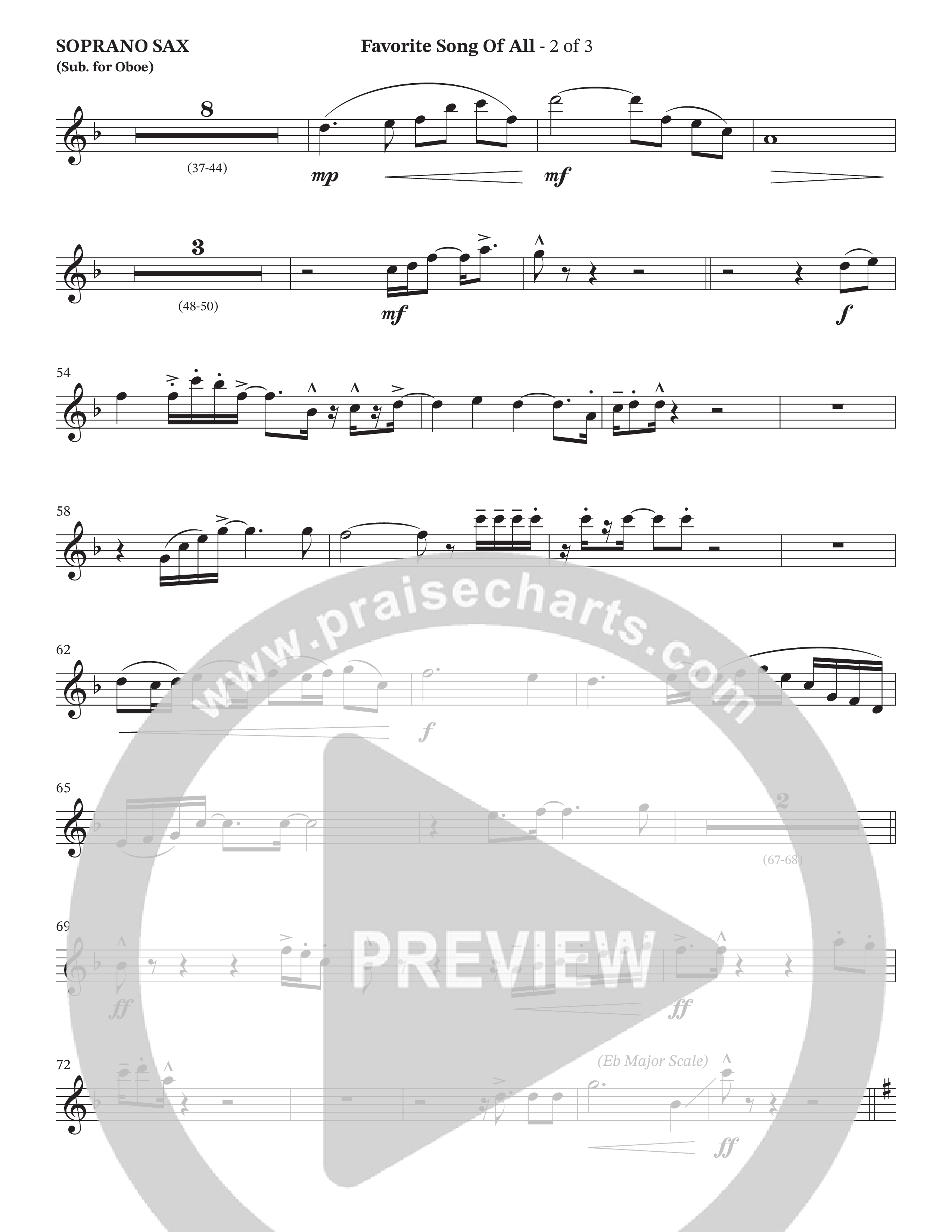 Favorite Song Of All (Choral Anthem SATB) Soprano Sax (The Brooklyn Tabernacle Choir / Arr. Carol Cymbala / Orch. David Hamilton)