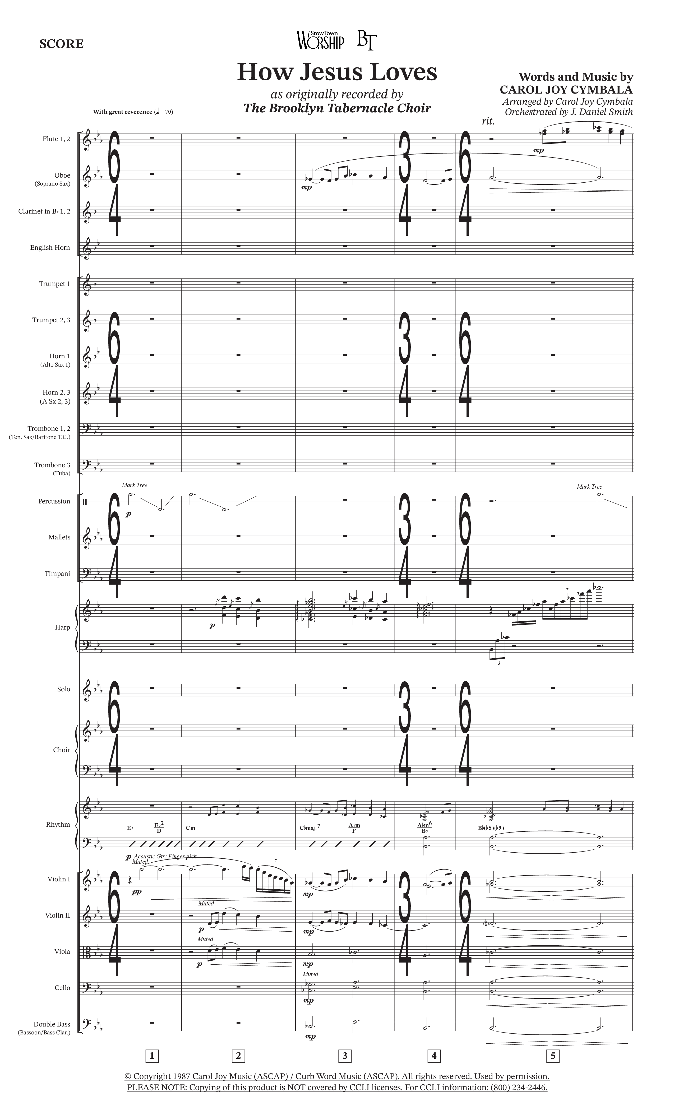 How Jesus Loves (Choral Anthem SATB) Conductor's Score (The Brooklyn Tabernacle Choir / TaRanda Greene / Arr. Carol Cymbala / Orch. J. Daniel Smith)