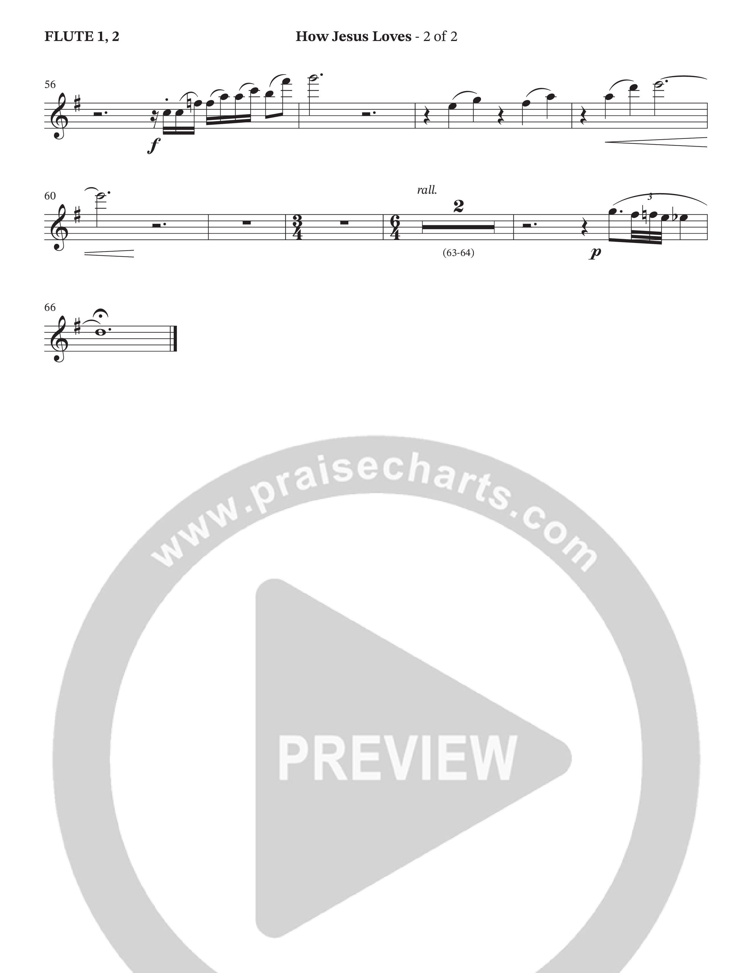 How Jesus Loves (Choral Anthem SATB) Flute 1/2 (The Brooklyn Tabernacle Choir / TaRanda Greene / Arr. Carol Cymbala / Orch. J. Daniel Smith)