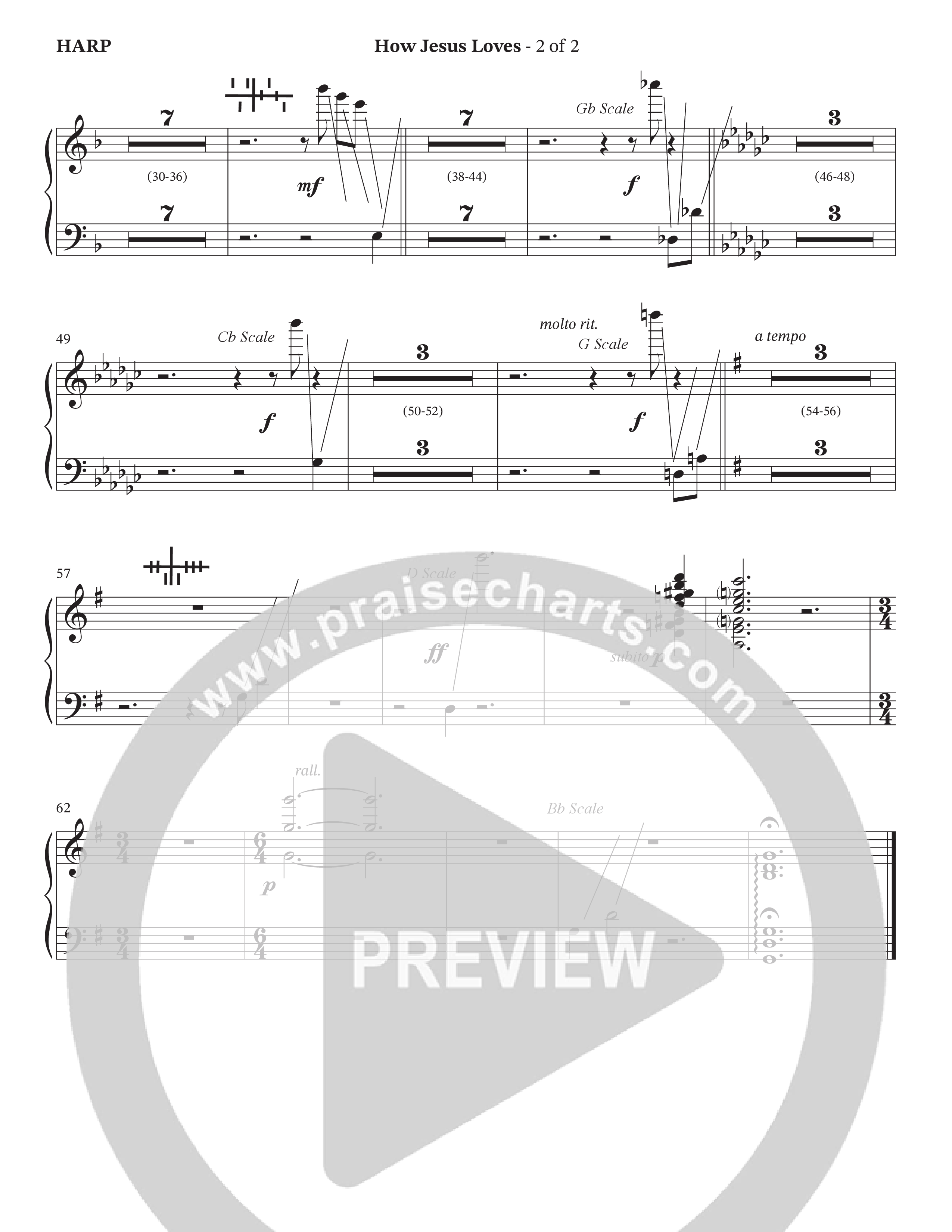 How Jesus Loves (Choral Anthem SATB) Harp (The Brooklyn Tabernacle Choir / TaRanda Greene / Arr. Carol Cymbala / Orch. J. Daniel Smith)