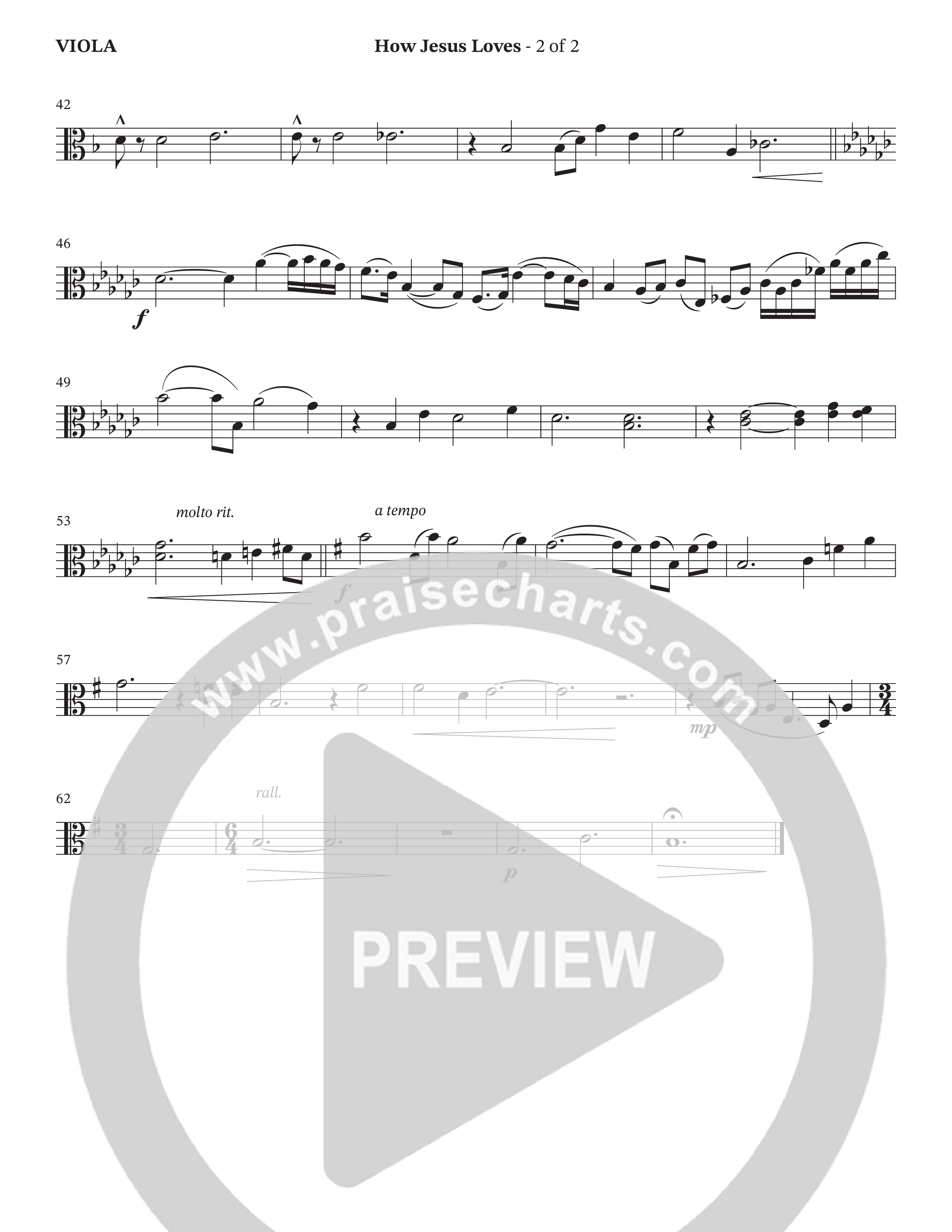 How Jesus Loves (Choral Anthem SATB) Viola (The Brooklyn Tabernacle Choir / TaRanda Greene / Arr. Carol Cymbala / Orch. J. Daniel Smith)