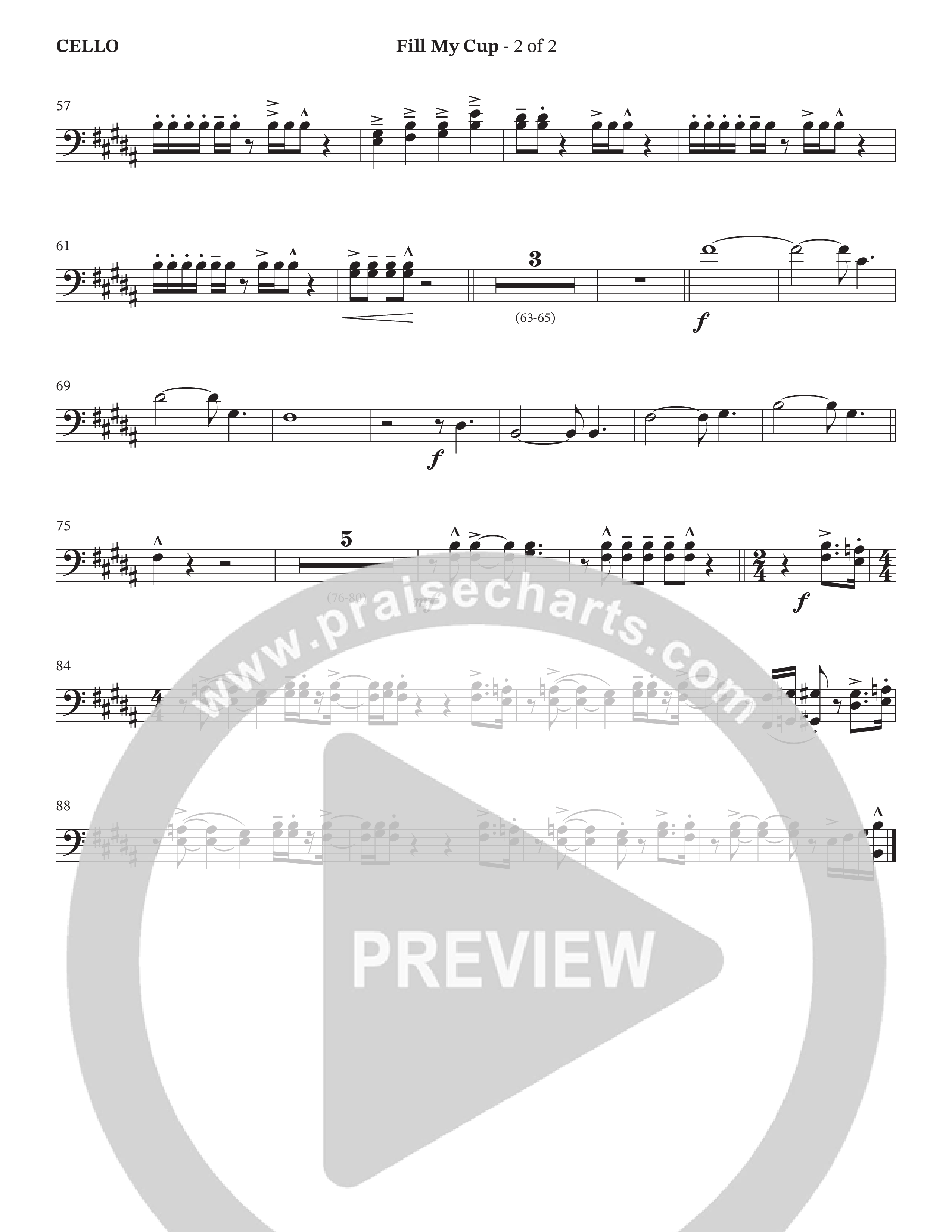 Fill My Cup (Choral Anthem SATB) Cello (The Brooklyn Tabernacle Choir / Arr. Carol Cymbala / Orch. J. Daniel Smith)