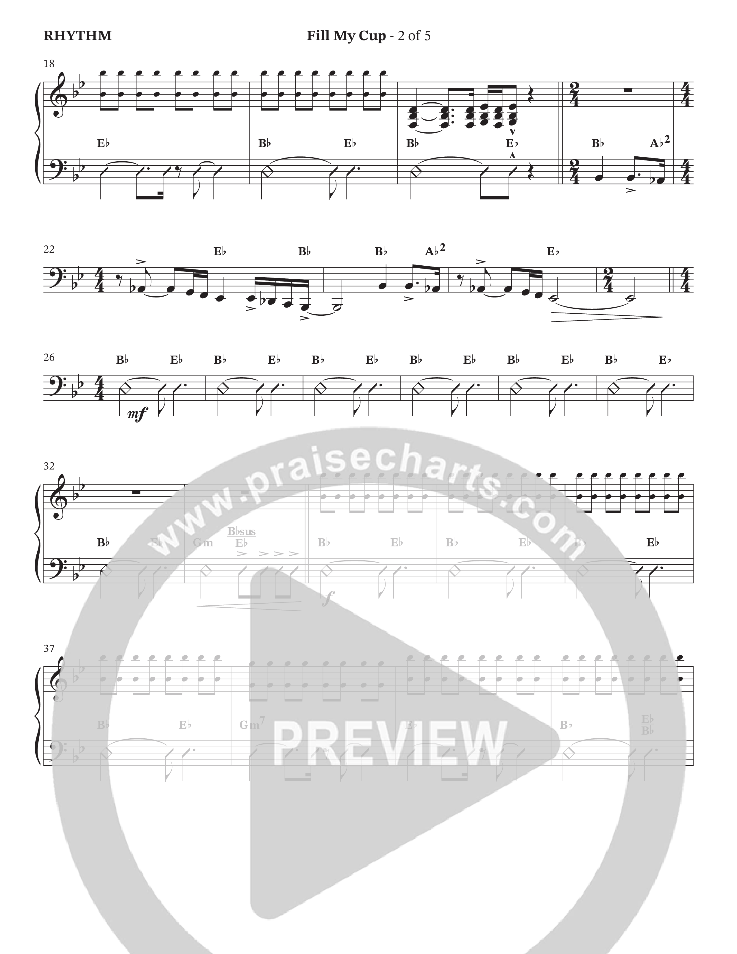Fill My Cup (Choral Anthem SATB) Rhythm Chart (The Brooklyn Tabernacle Choir / Arr. Carol Cymbala / Orch. J. Daniel Smith)