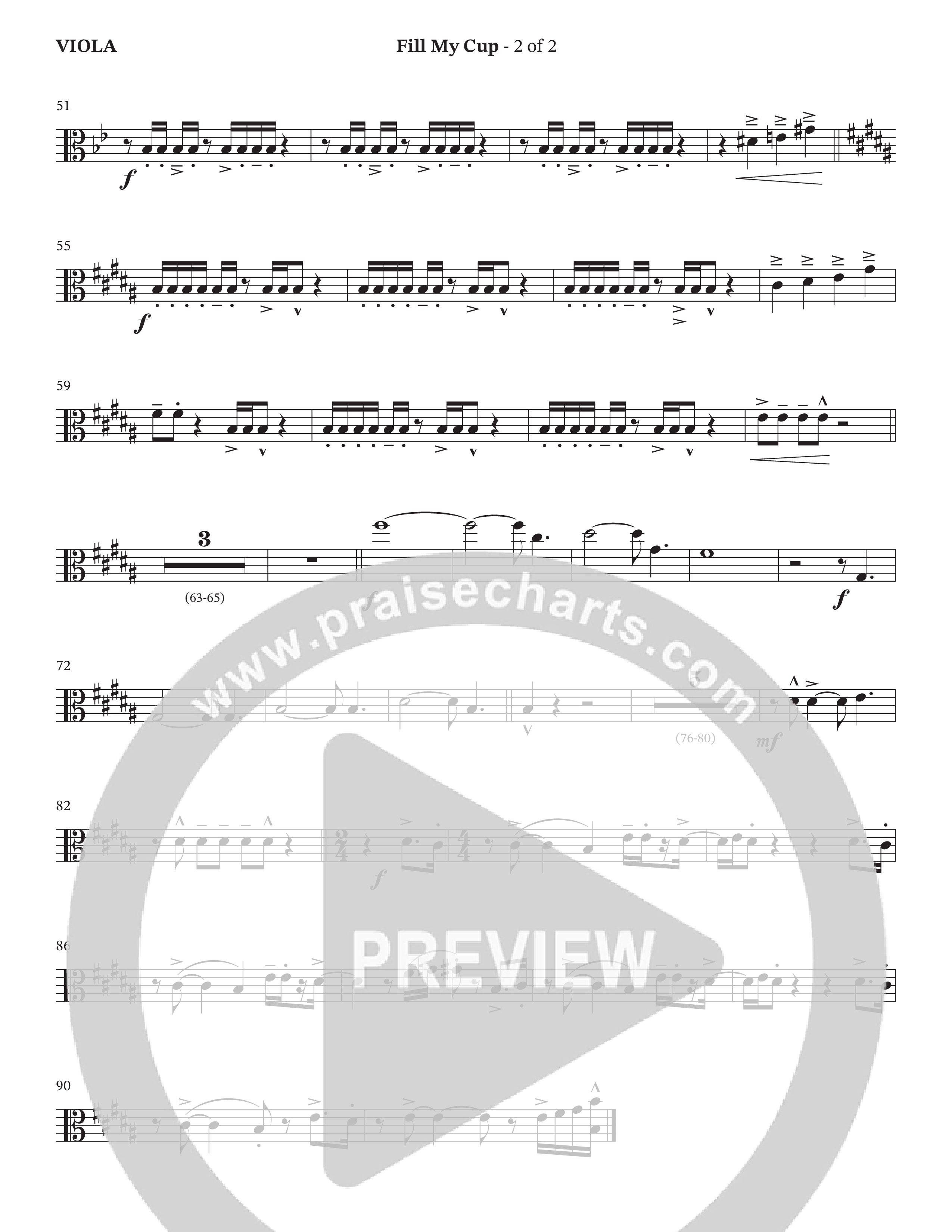Fill My Cup (Choral Anthem SATB) Viola (The Brooklyn Tabernacle Choir / Arr. Carol Cymbala / Orch. J. Daniel Smith)