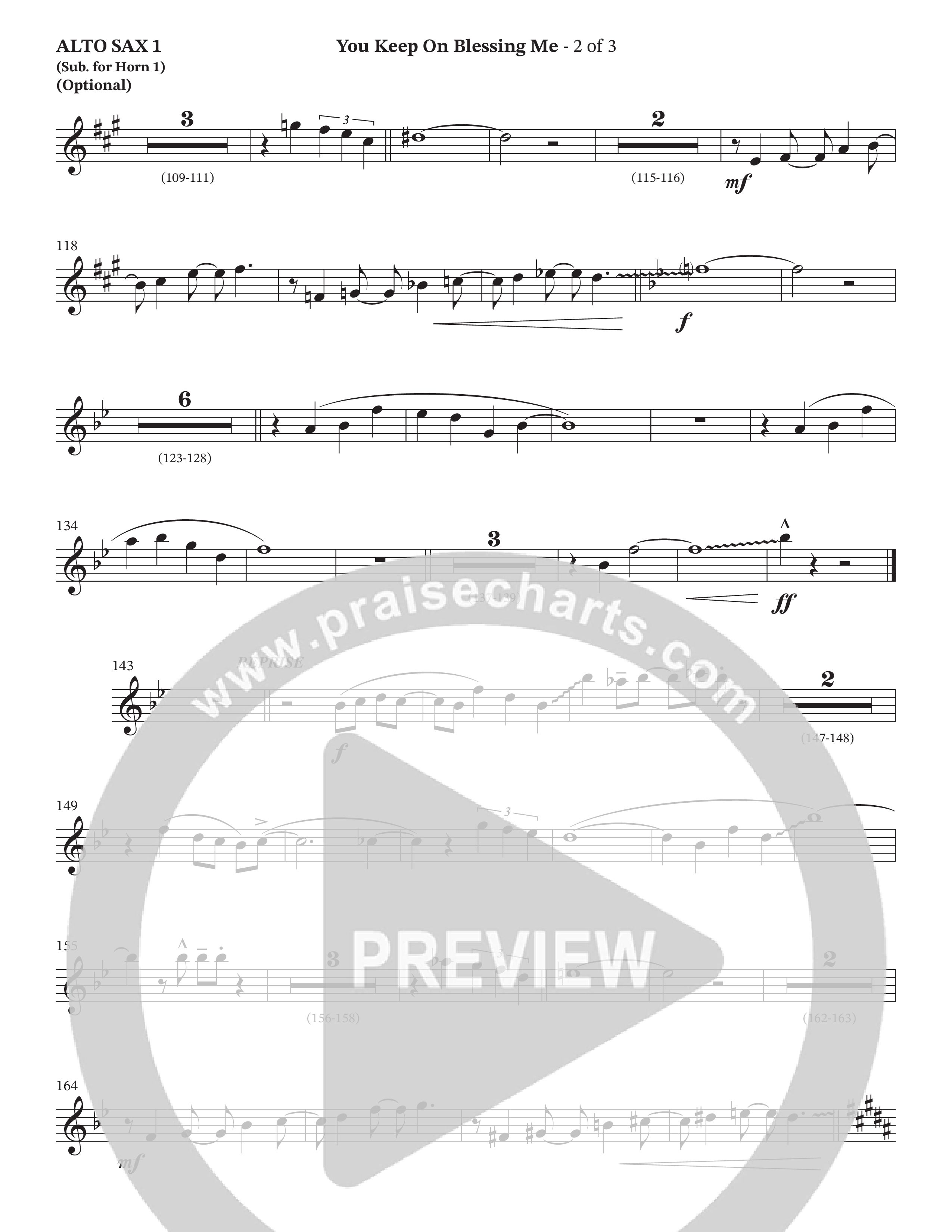 You Keep On Blessing Me (Choral Anthem SATB) Alto Sax (The Brooklyn Tabernacle Choir / Arr. Carol Cymbala / Orch. J. Daniel Smith)