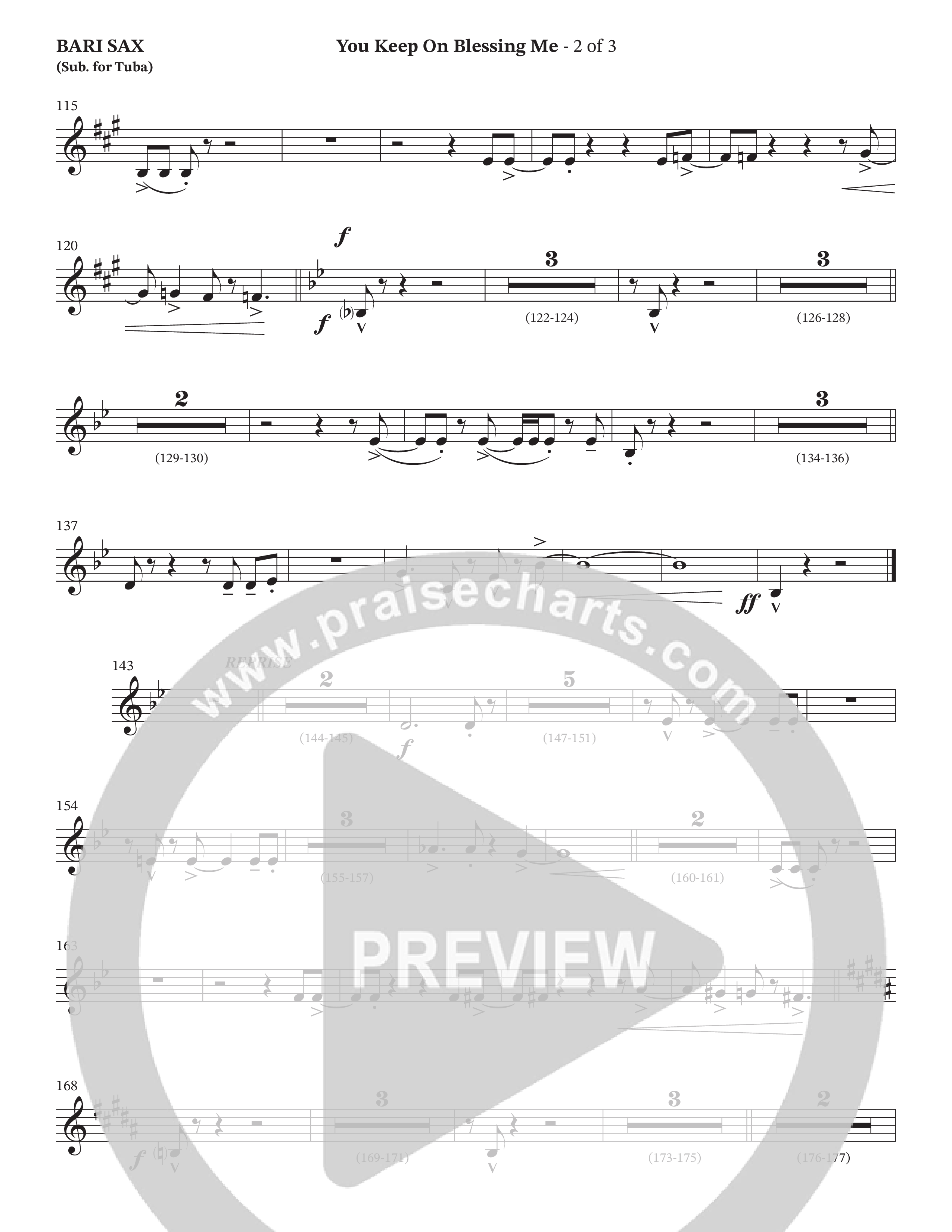 You Keep On Blessing Me (Choral Anthem SATB) Bari Sax (The Brooklyn Tabernacle Choir / Arr. Carol Cymbala / Orch. J. Daniel Smith)