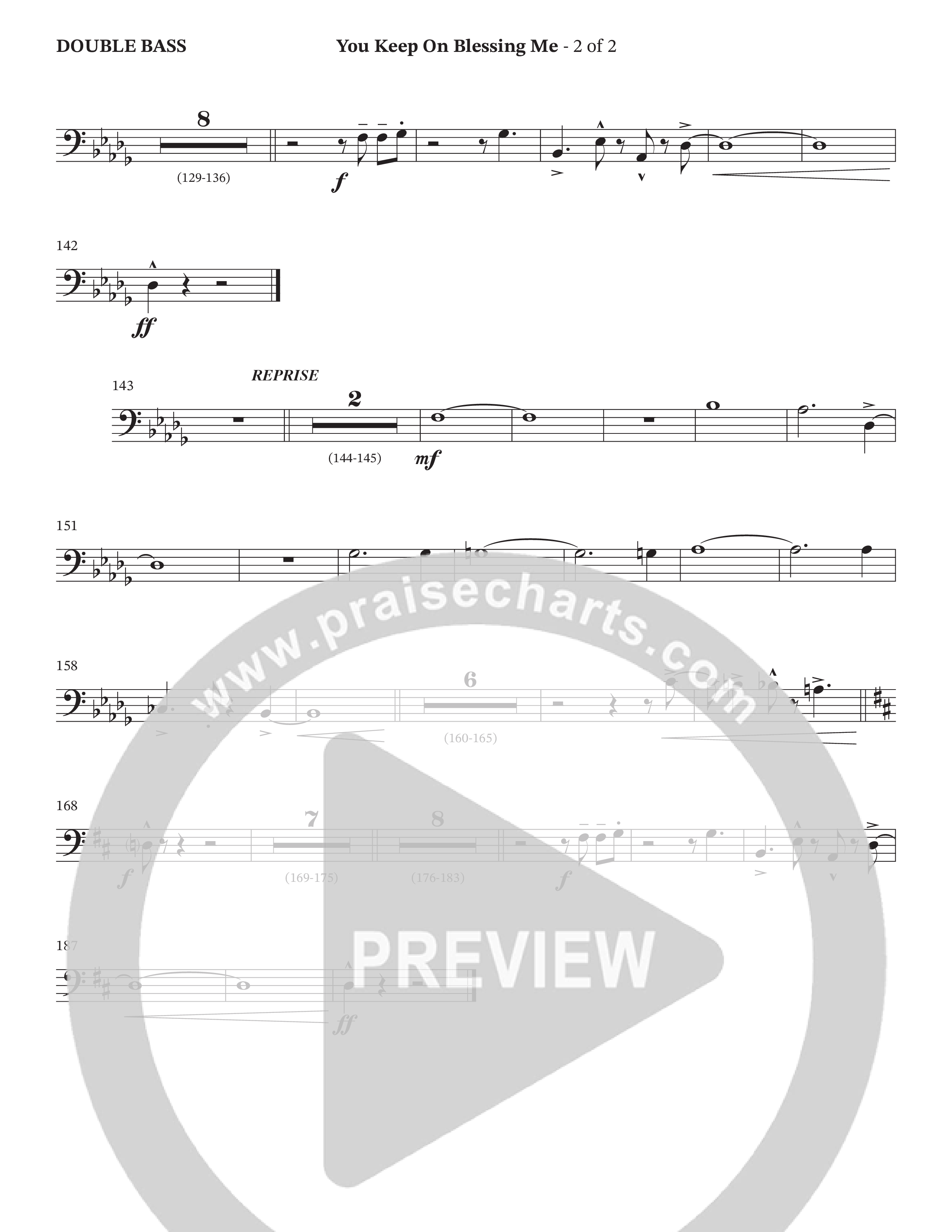 You Keep On Blessing Me (Choral Anthem SATB) Double Bass (The Brooklyn Tabernacle Choir / Arr. Carol Cymbala / Orch. J. Daniel Smith)