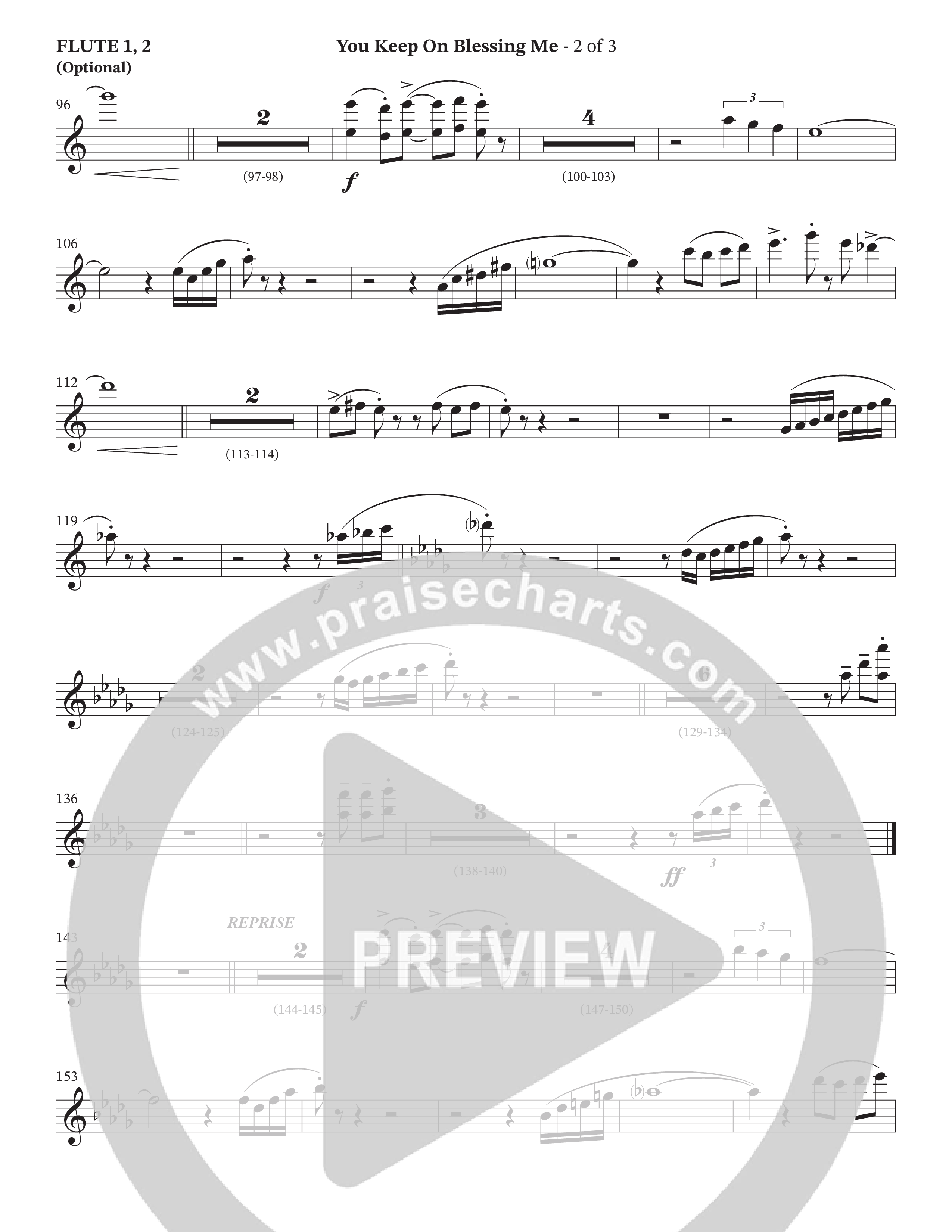 You Keep On Blessing Me (Choral Anthem SATB) Flute 1/2 (The Brooklyn Tabernacle Choir / Arr. Carol Cymbala / Orch. J. Daniel Smith)