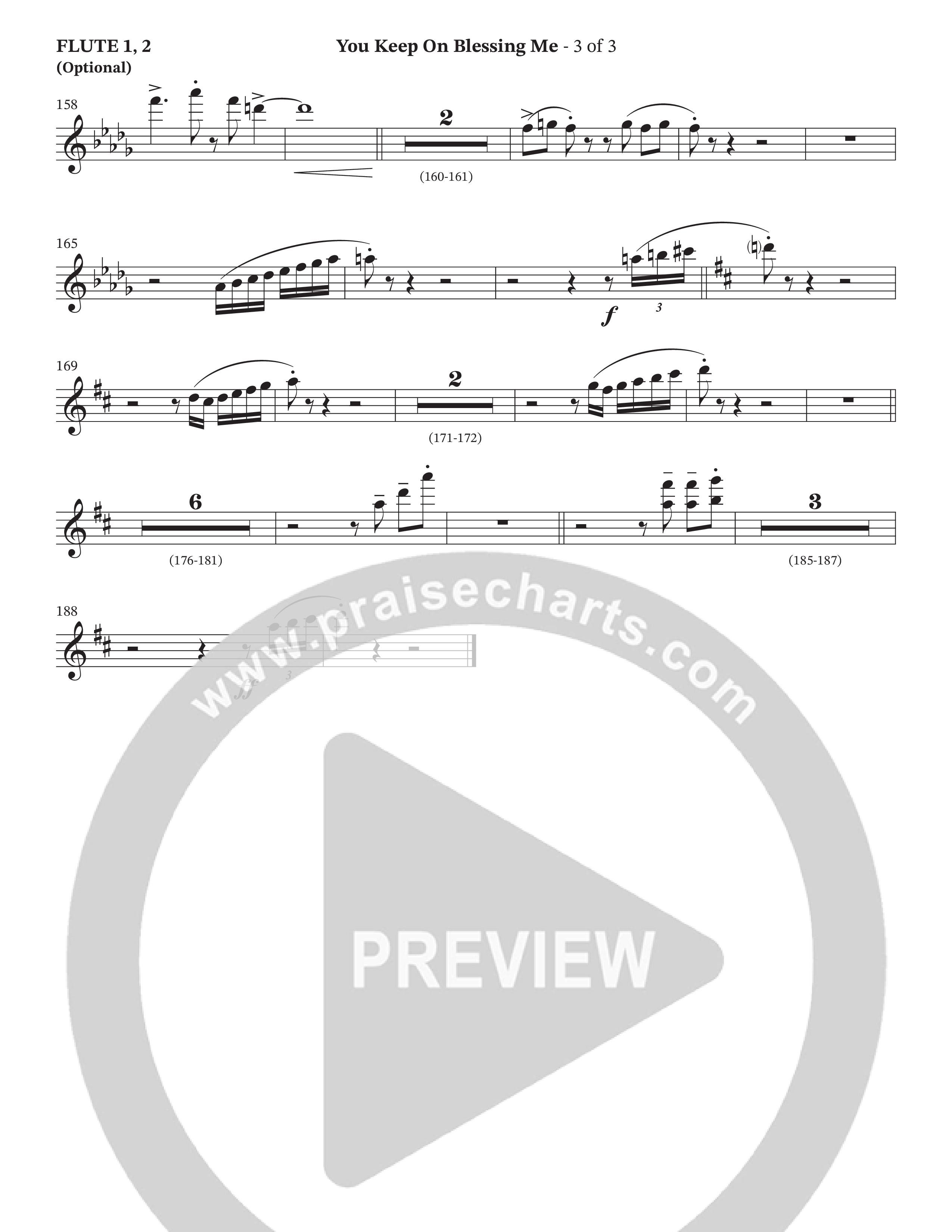 You Keep On Blessing Me (Choral Anthem SATB) Flute 1/2 (The Brooklyn Tabernacle Choir / Arr. Carol Cymbala / Orch. J. Daniel Smith)
